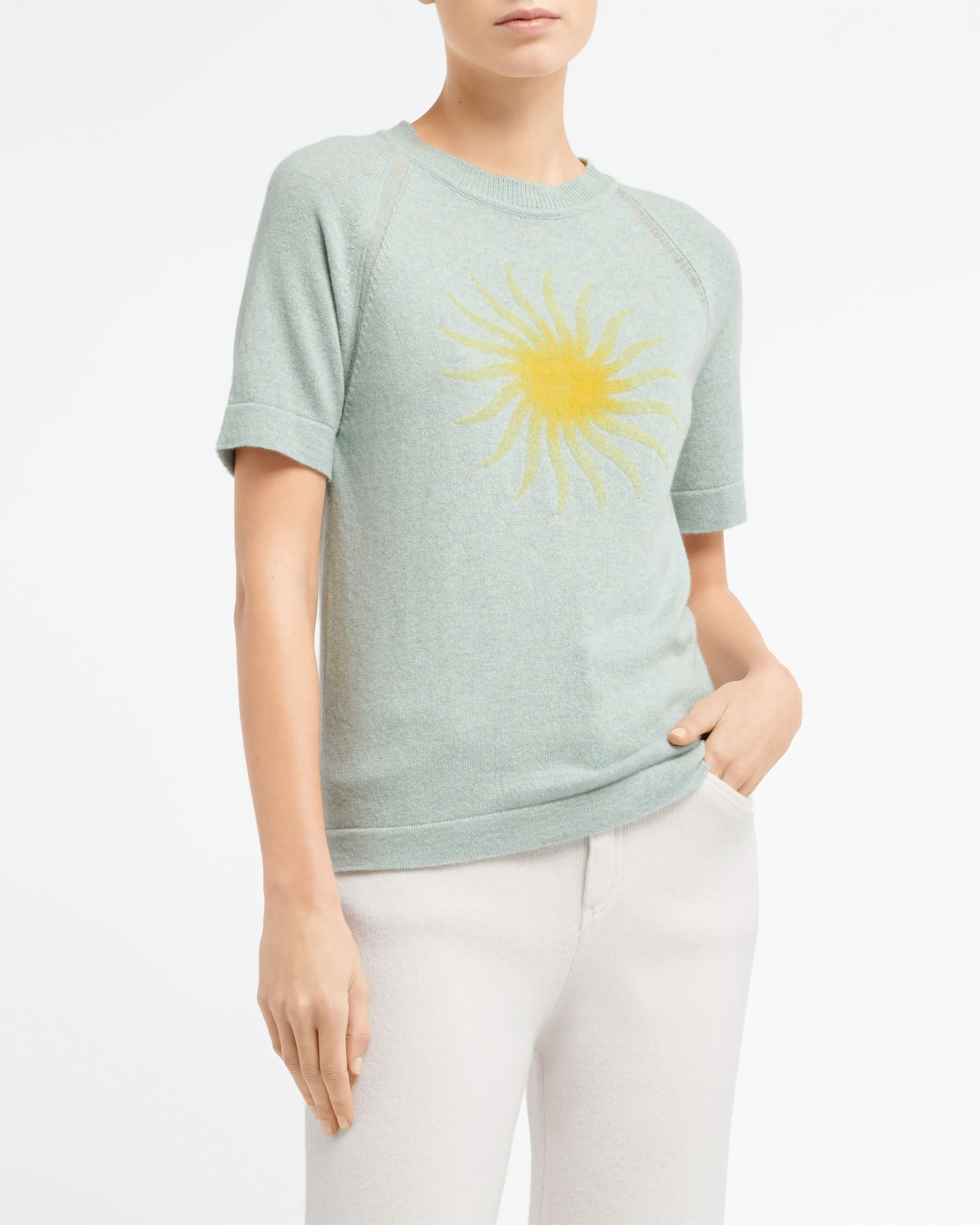 Haut à manches courtes en cachemire à motif soleil sold by Barrie product image thumbnail 3