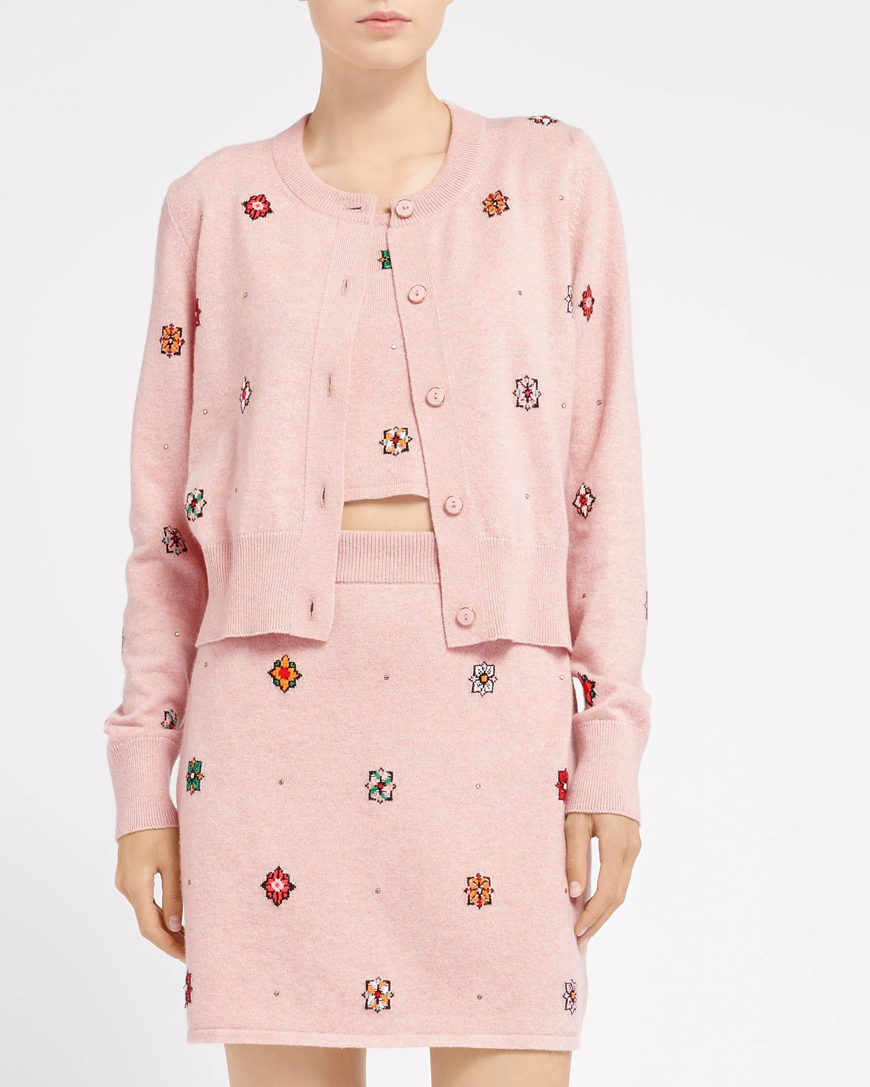 Cardigan en cachemire et coton à motif fleuri sold by Barrie product image thumbnail 3