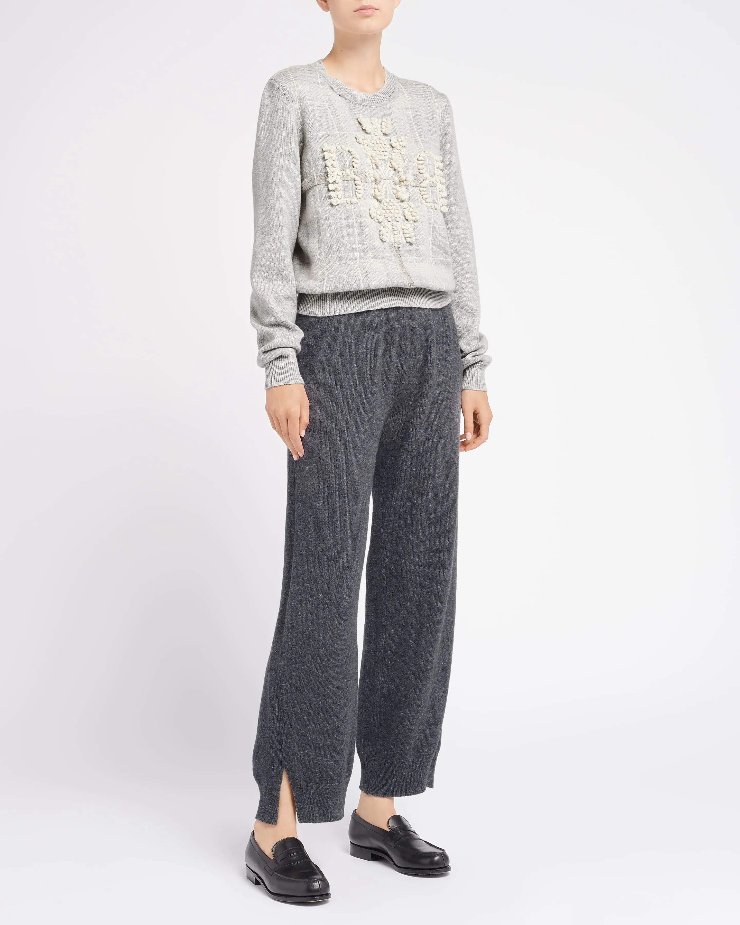 Pull en cachemire à motif tartan et logo 3D sold by Barrie product image thumbnail 5