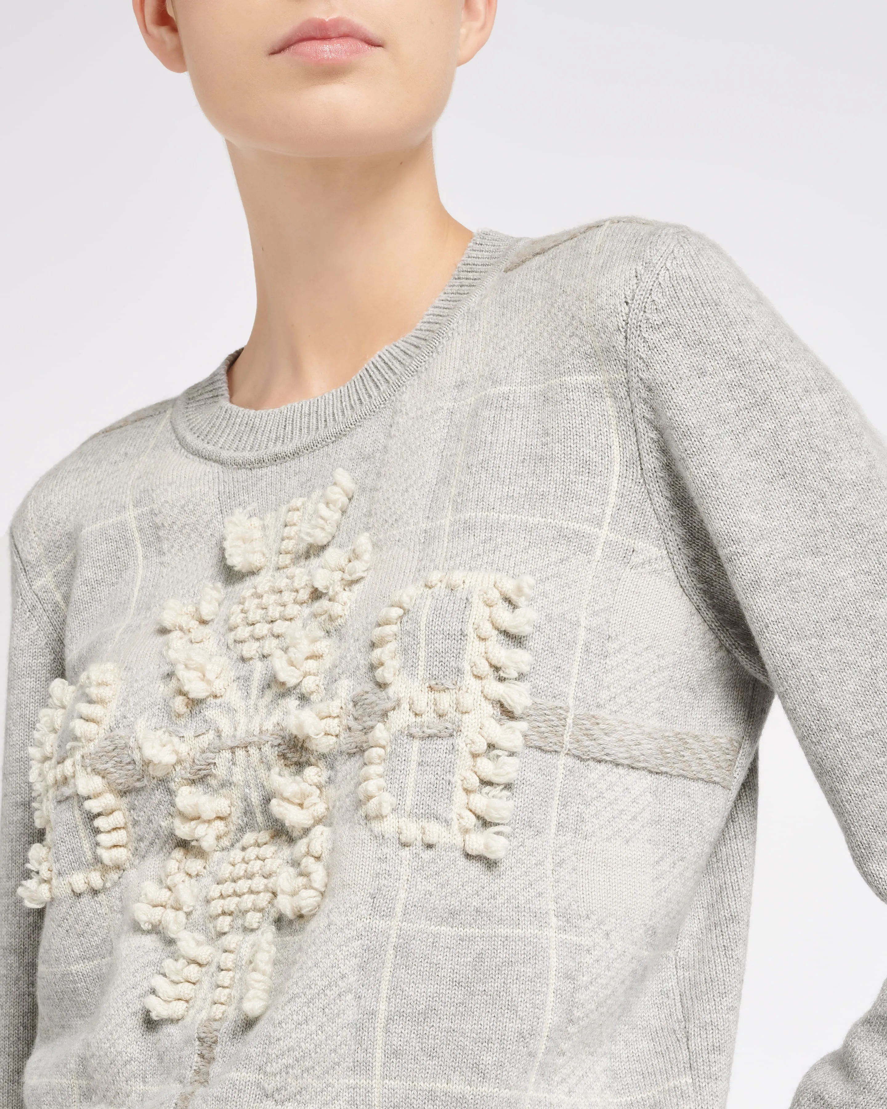 Pull en cachemire à motif tartan et logo 3D sold by Barrie product image thumbnail 2