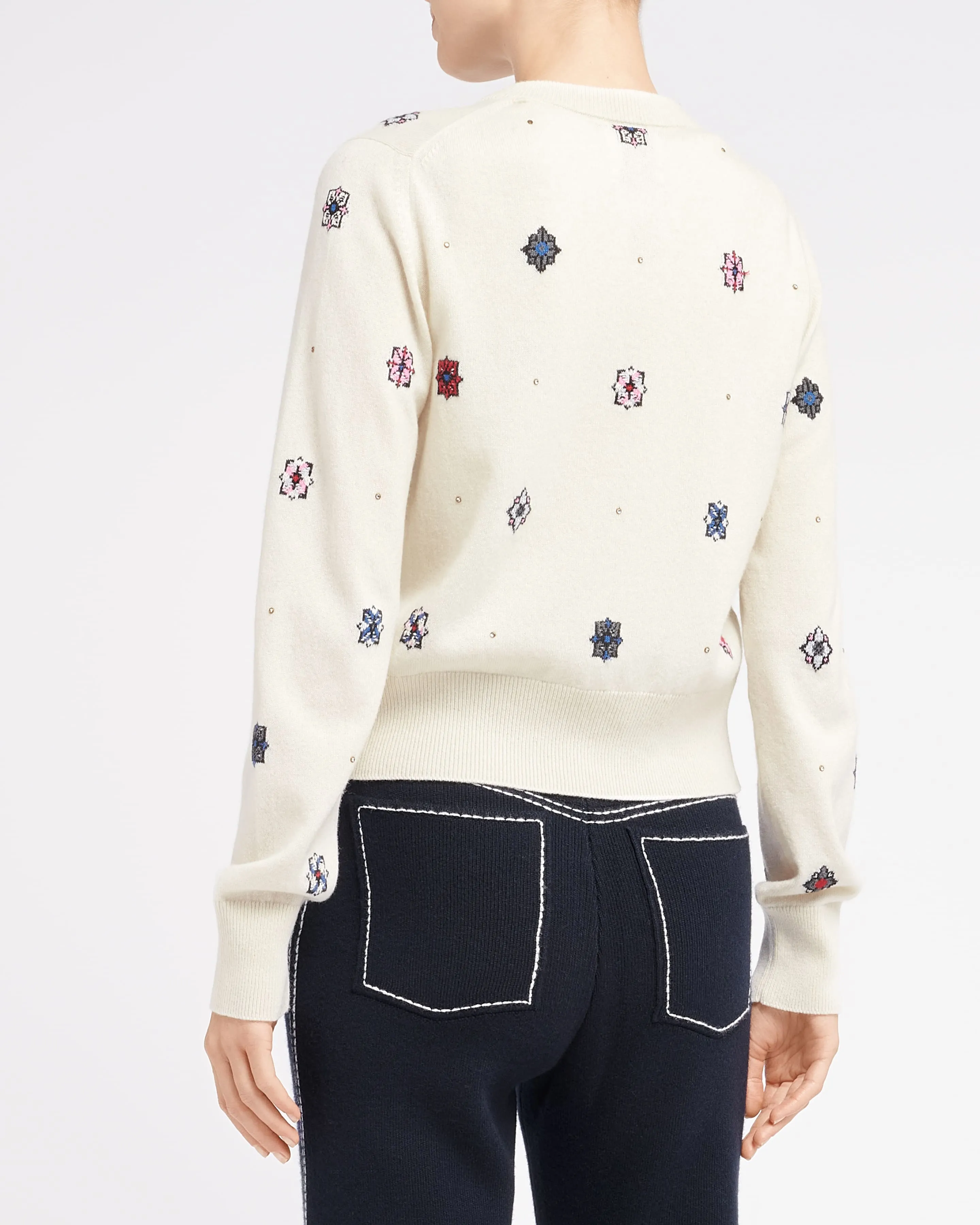 Cardigan en cachemire et coton à motif fleuri sold by Barrie product image thumbnail 4