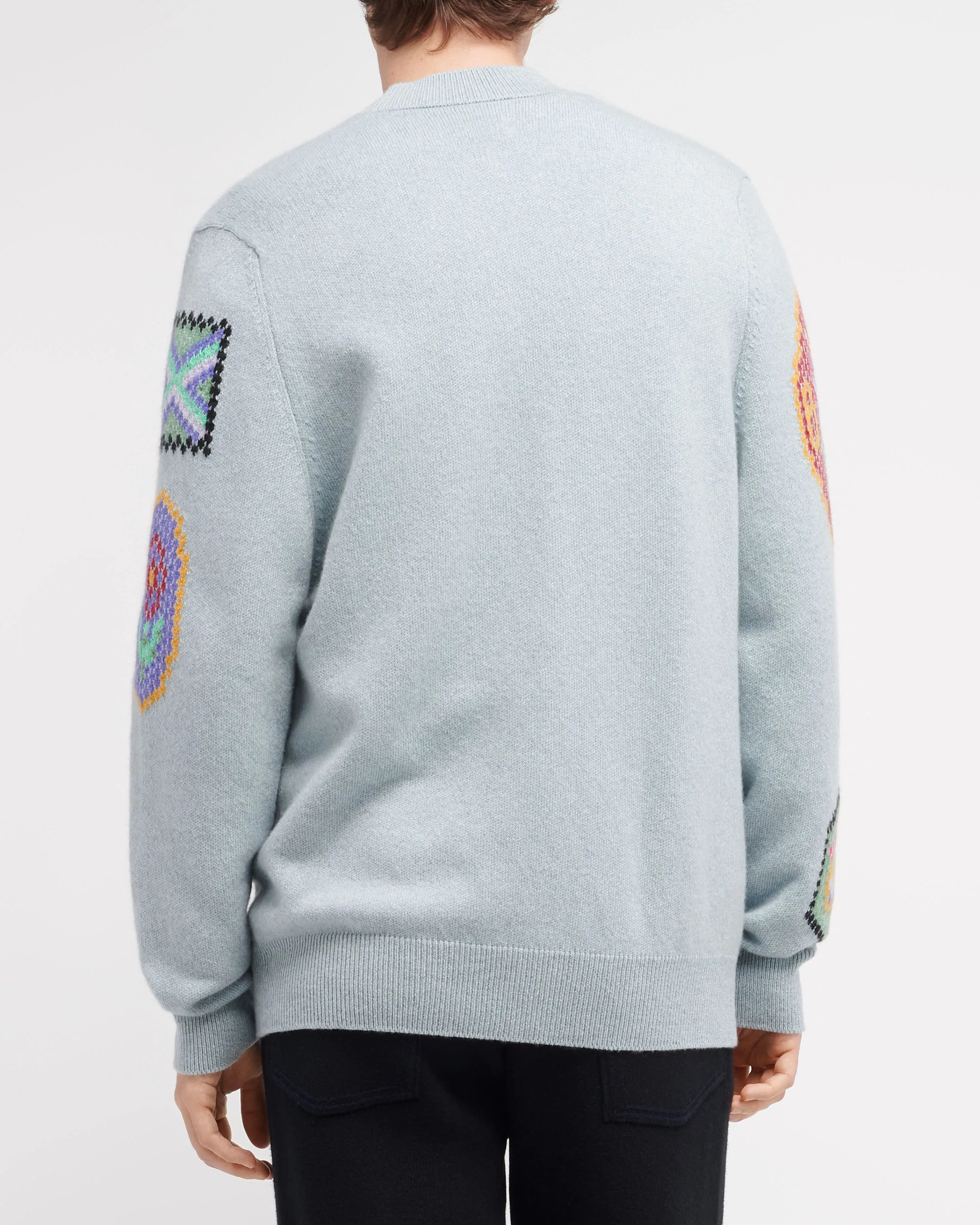 Cardigan col V en cachemire à symboles écossais sold by Barrie product image thumbnail 4