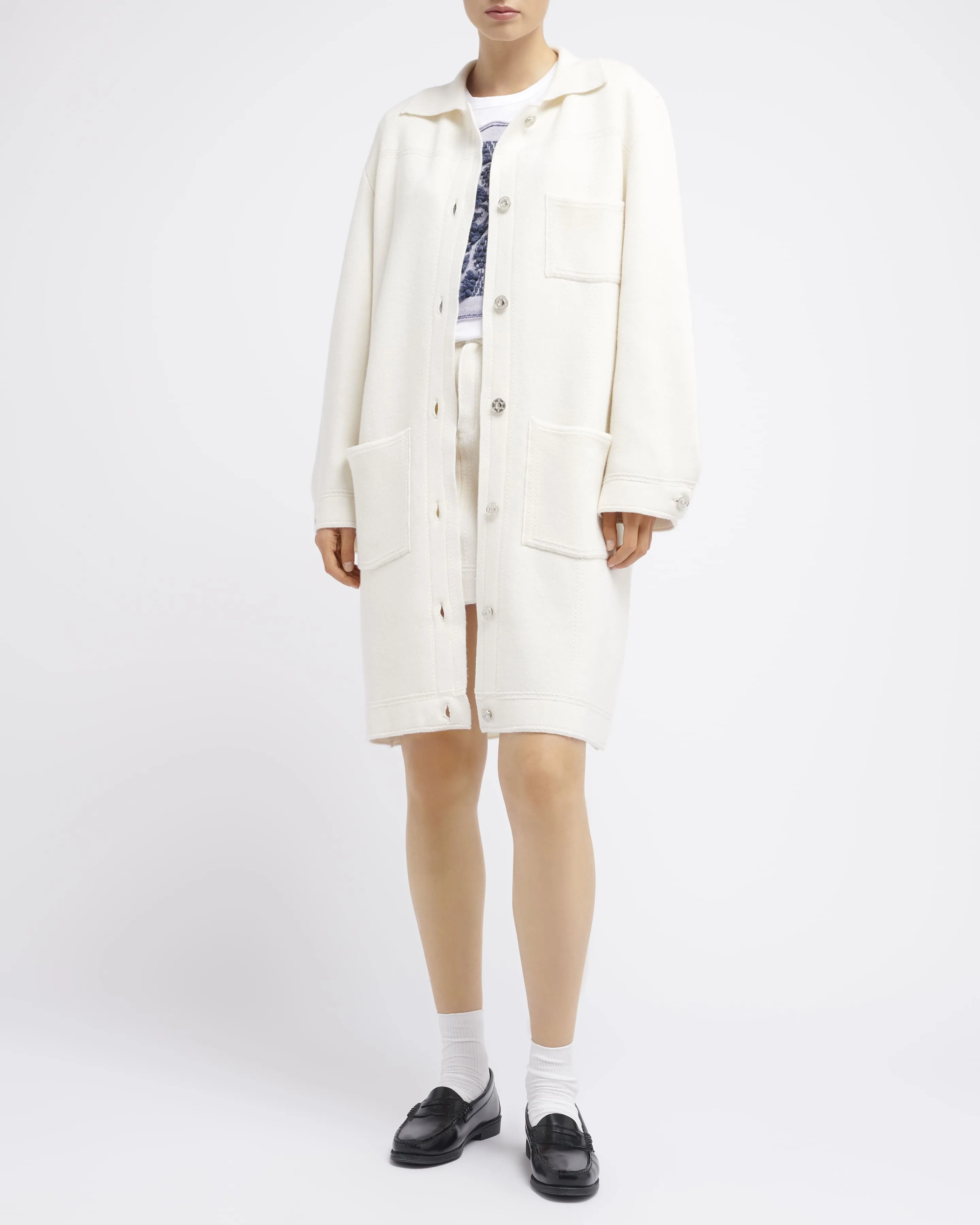 Veste longue denim en cachemire et coton sold by Barrie product image thumbnail 4