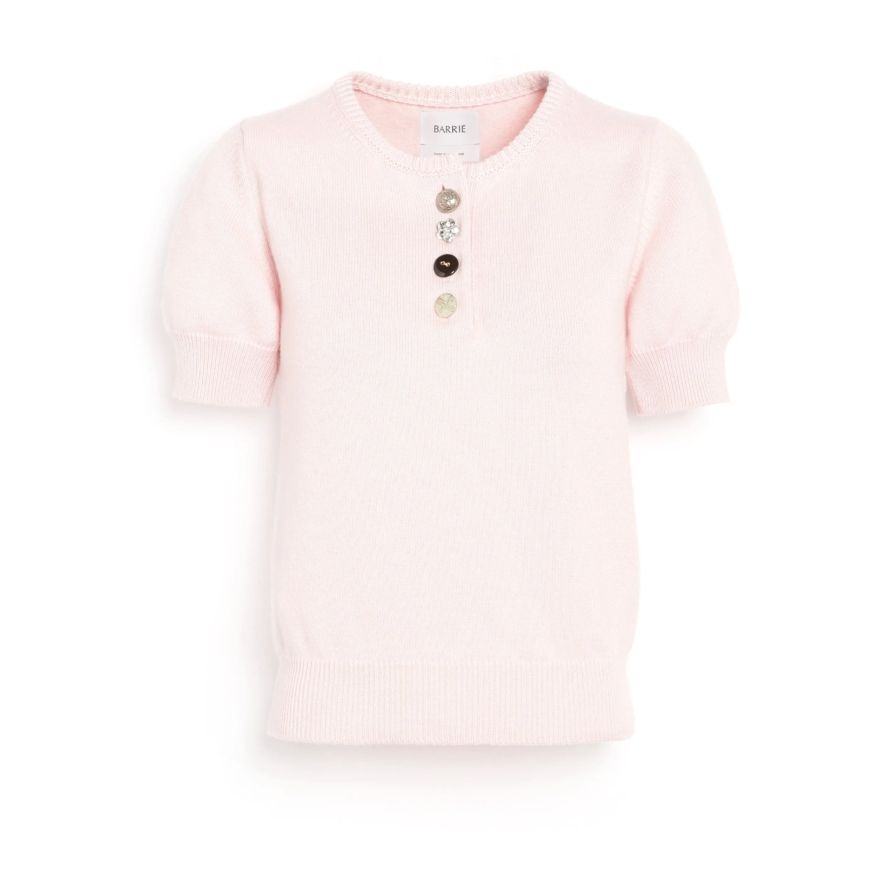 Top en coton et cachemire à boutons bijoux sold by Barrie