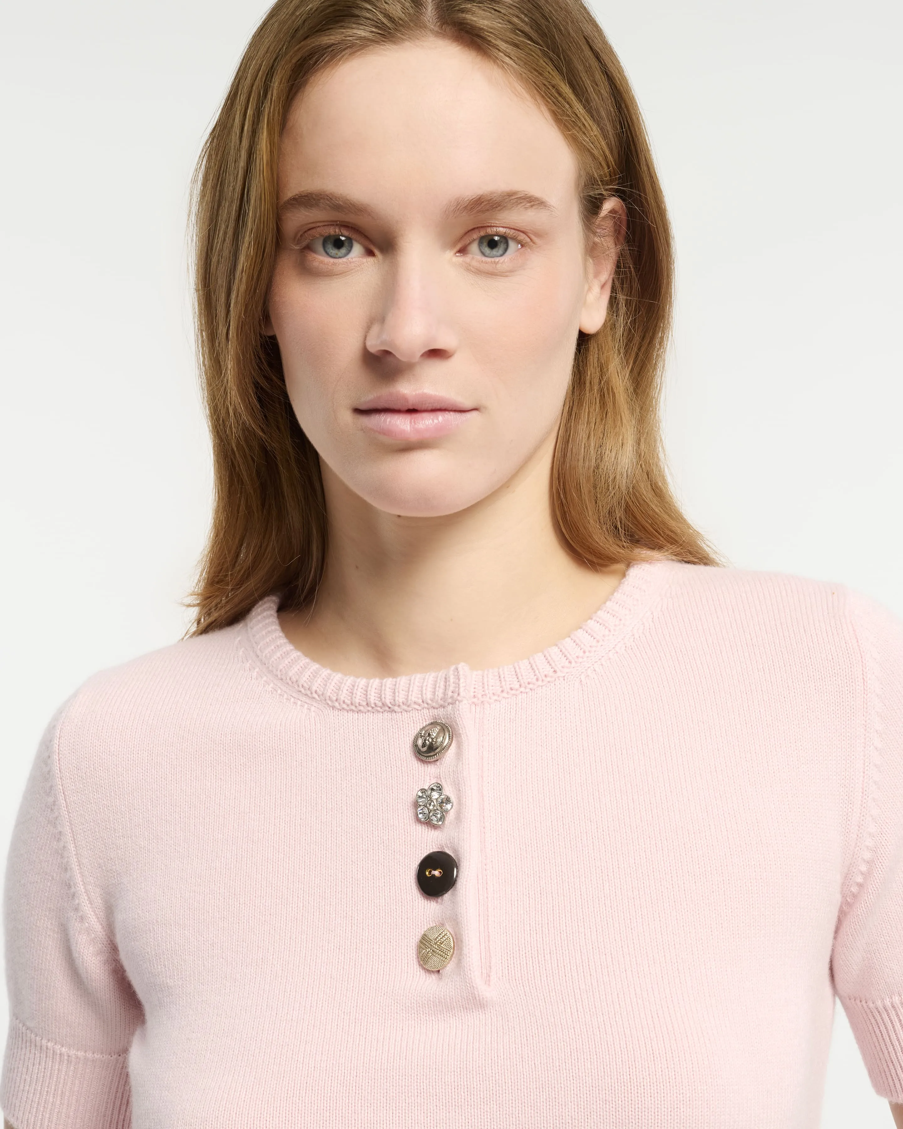 Top en coton et cachemire à boutons bijoux sold by Barrie product image thumbnail 2