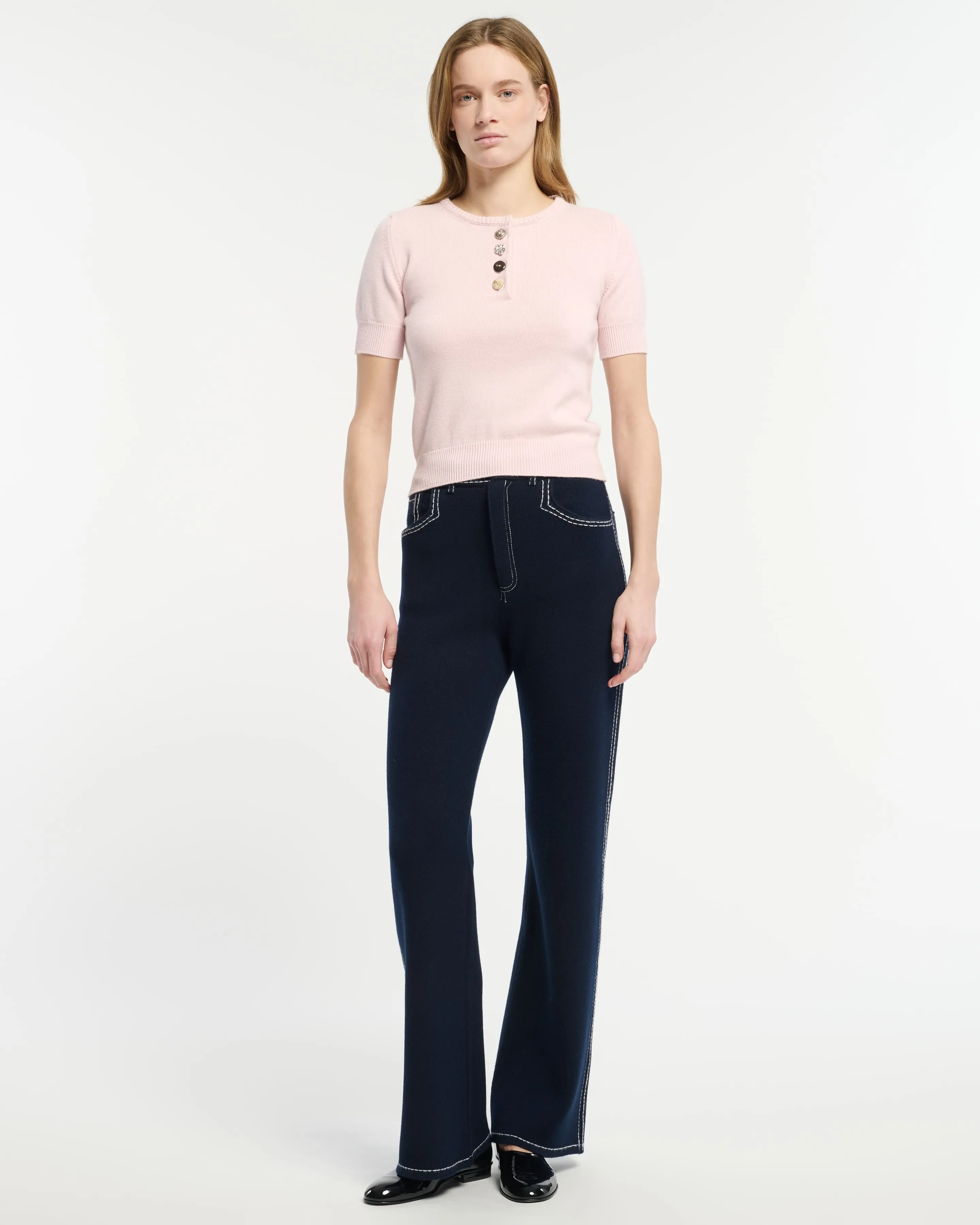 Top en coton et cachemire à boutons bijoux sold by Barrie product image thumbnail 3