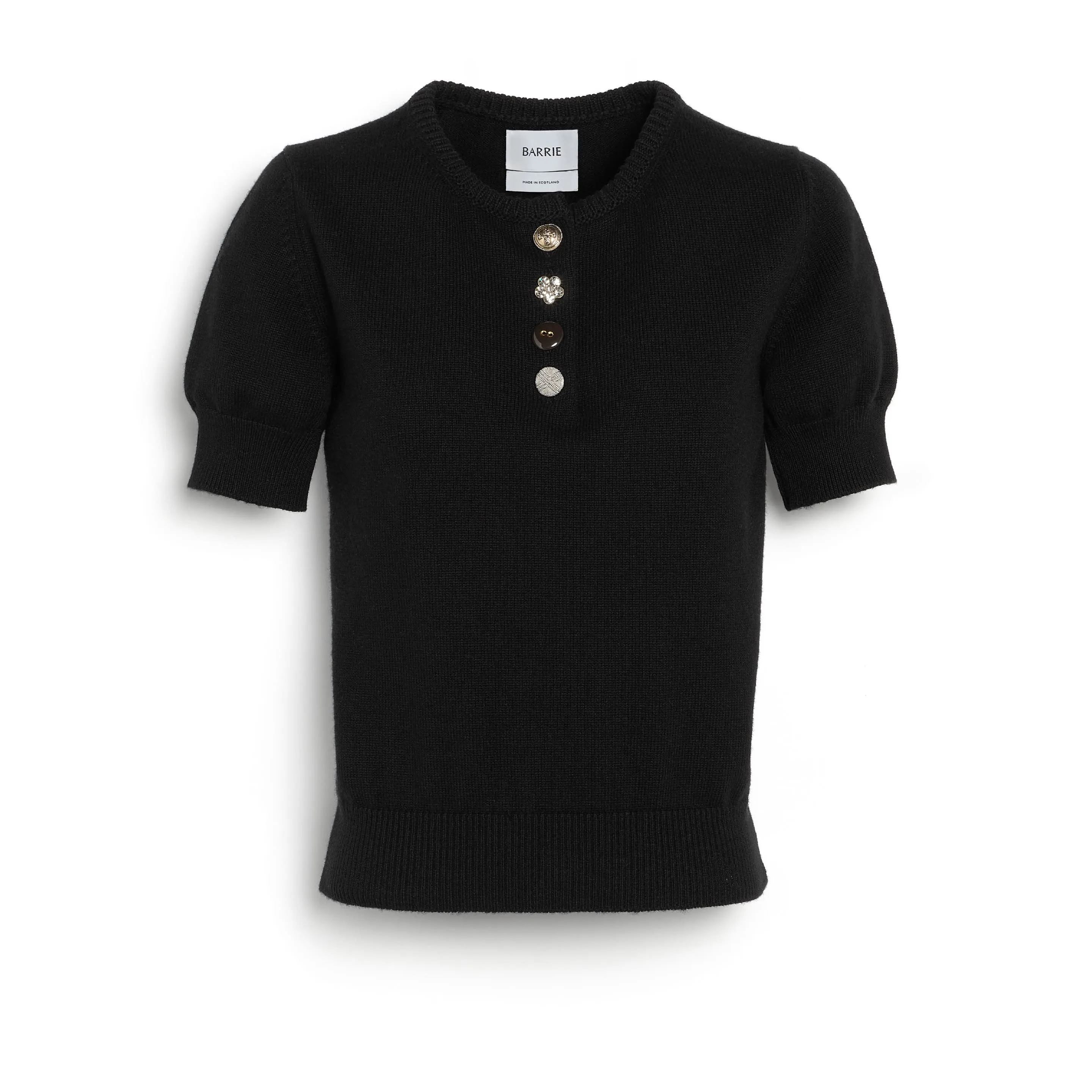 Top en coton et cachemire à boutons bijoux sold by Barrie