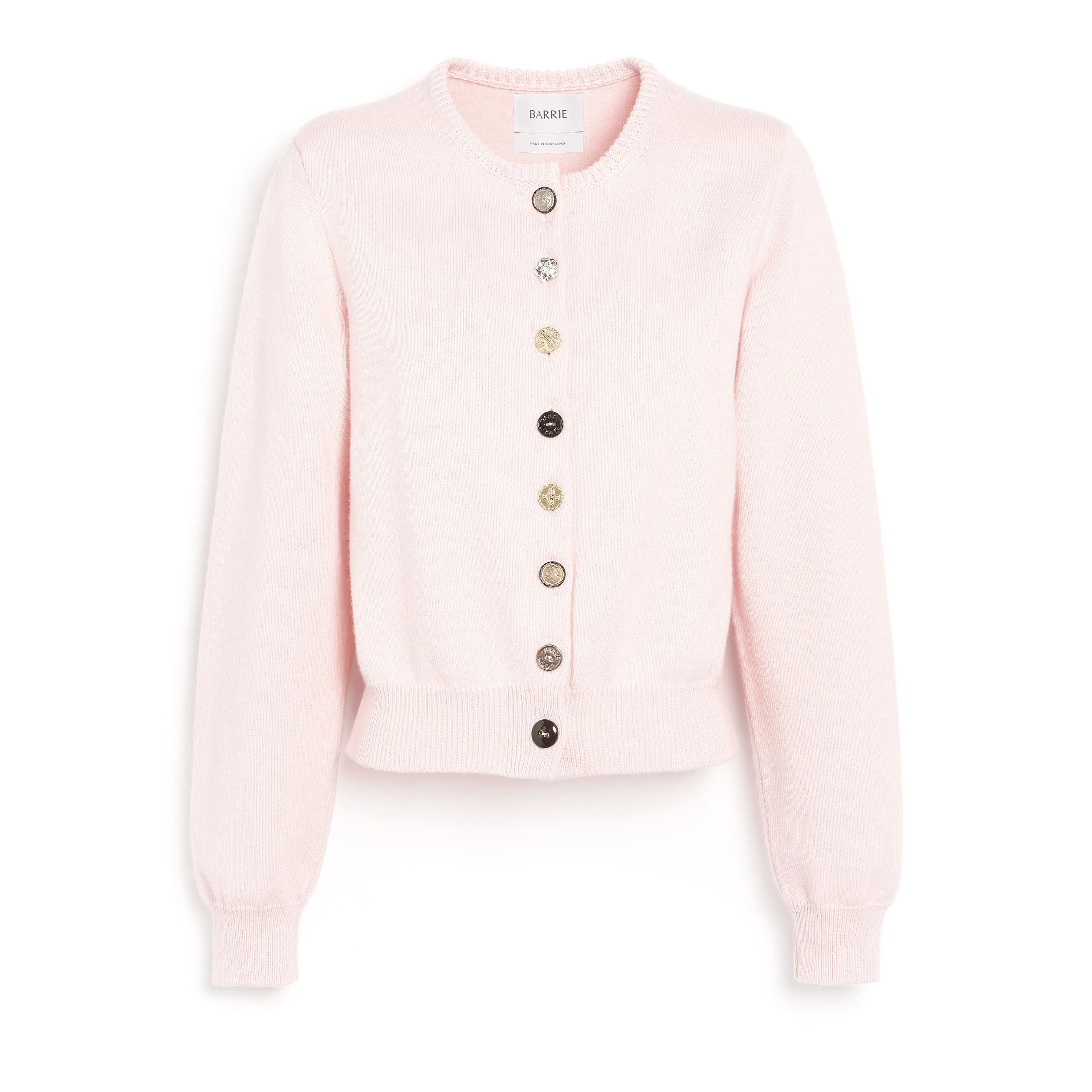 Cardigan en coton et cachemire à boutons bijoux sold by Barrie