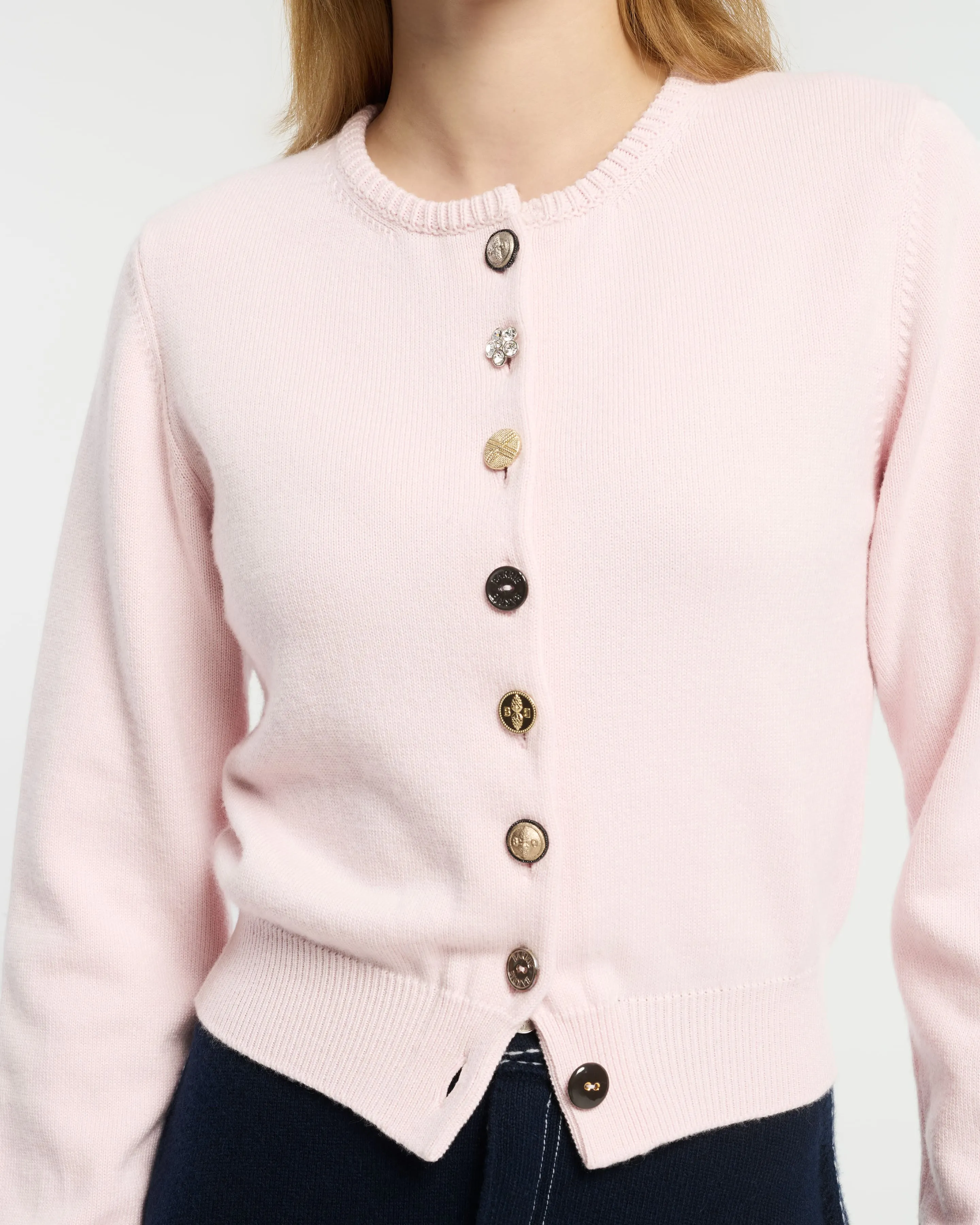 Cardigan en coton et cachemire à boutons bijoux sold by Barrie product image thumbnail 2