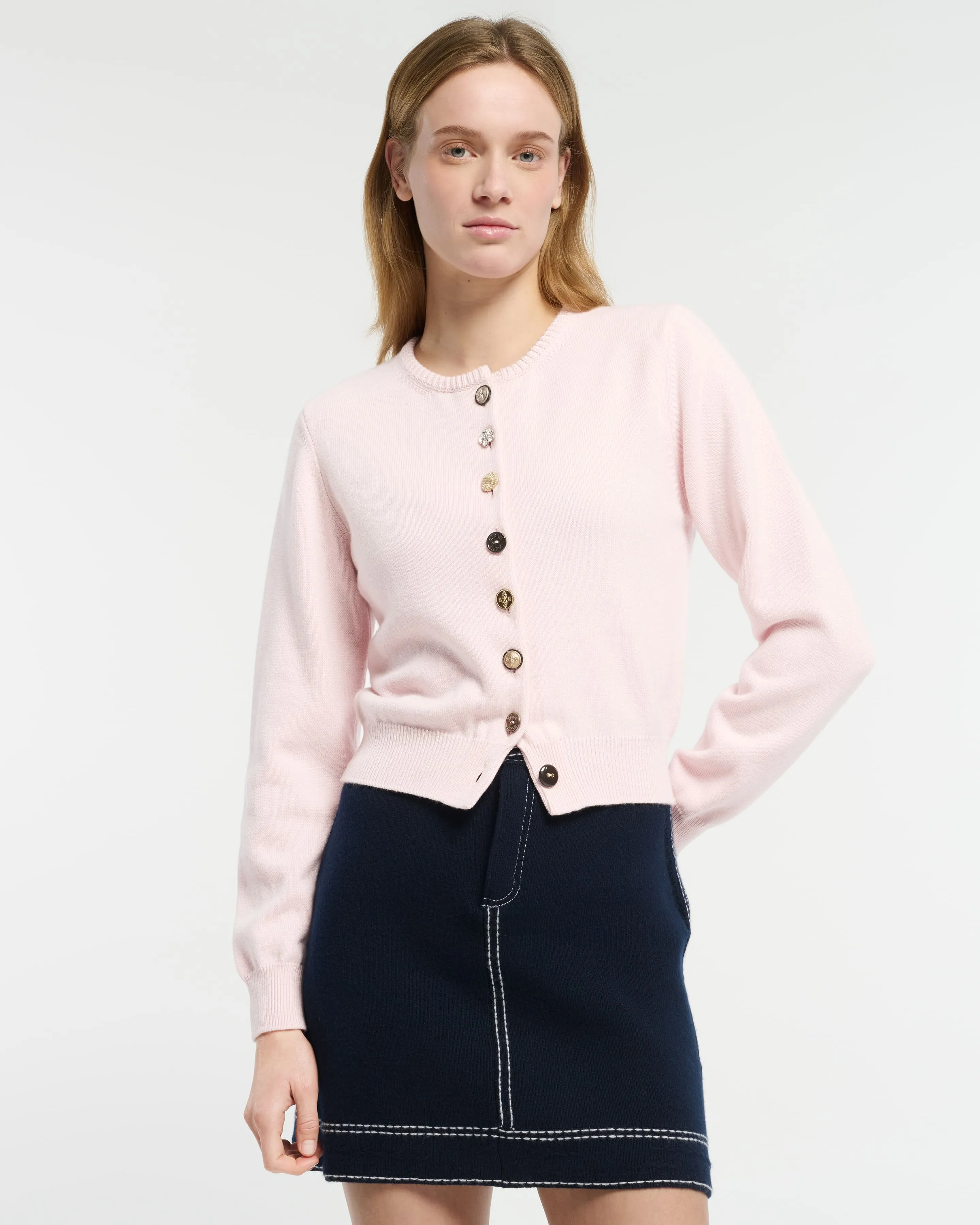 Cardigan en coton et cachemire à boutons bijoux sold by Barrie product image thumbnail 3