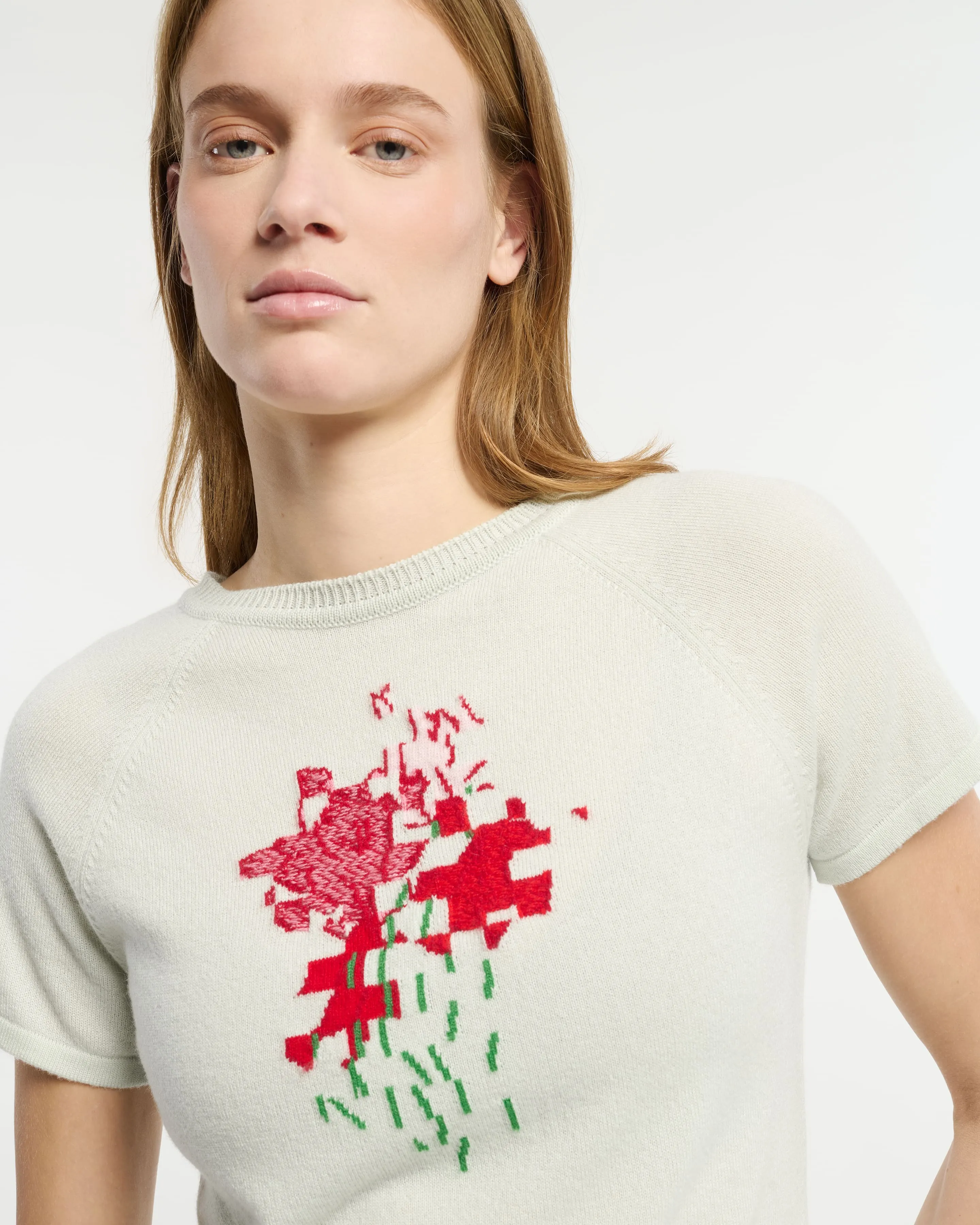 Top en cachemire à motif fleuri sold by Barrie product image thumbnail 2