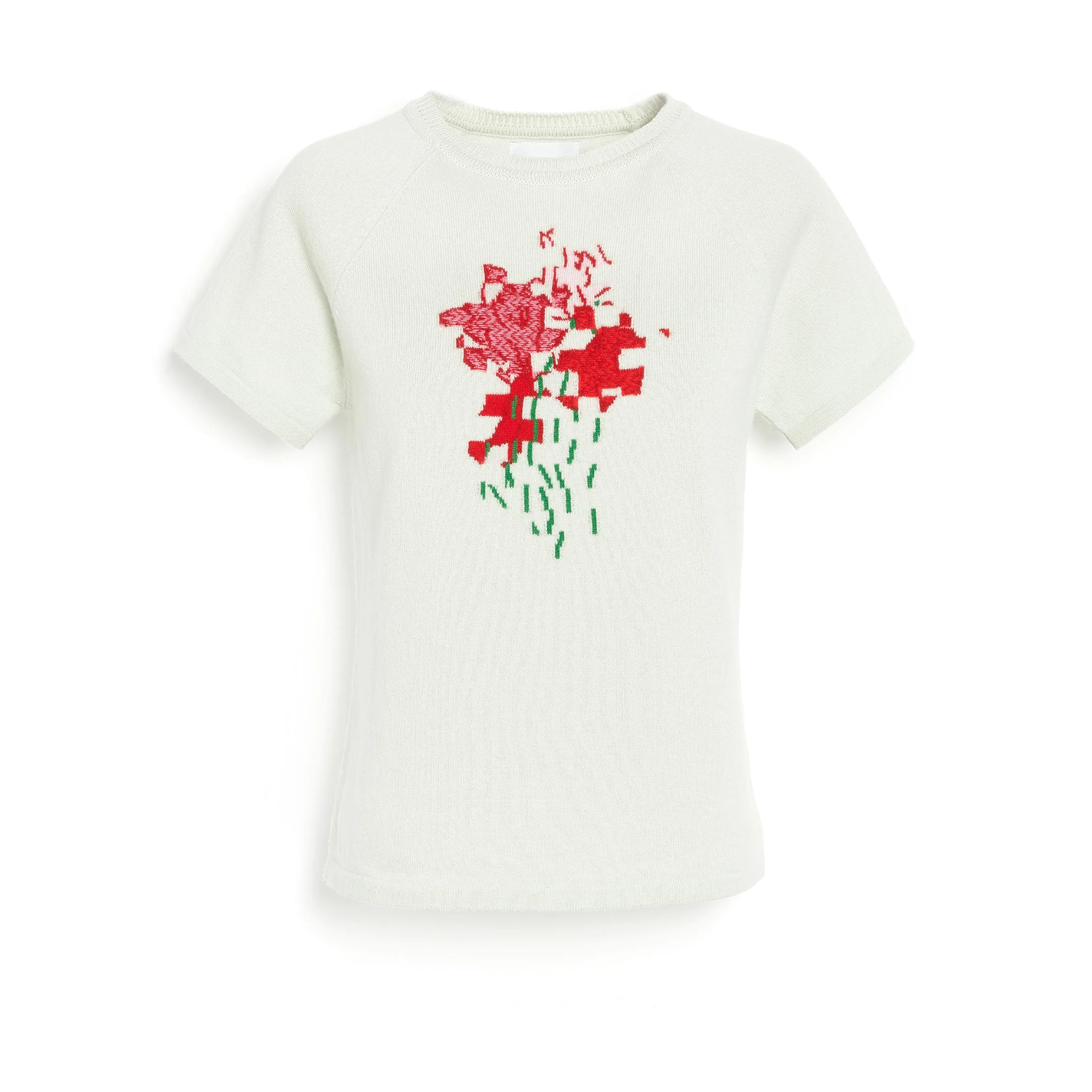 Top en cachemire à motif fleuri sold by Barrie