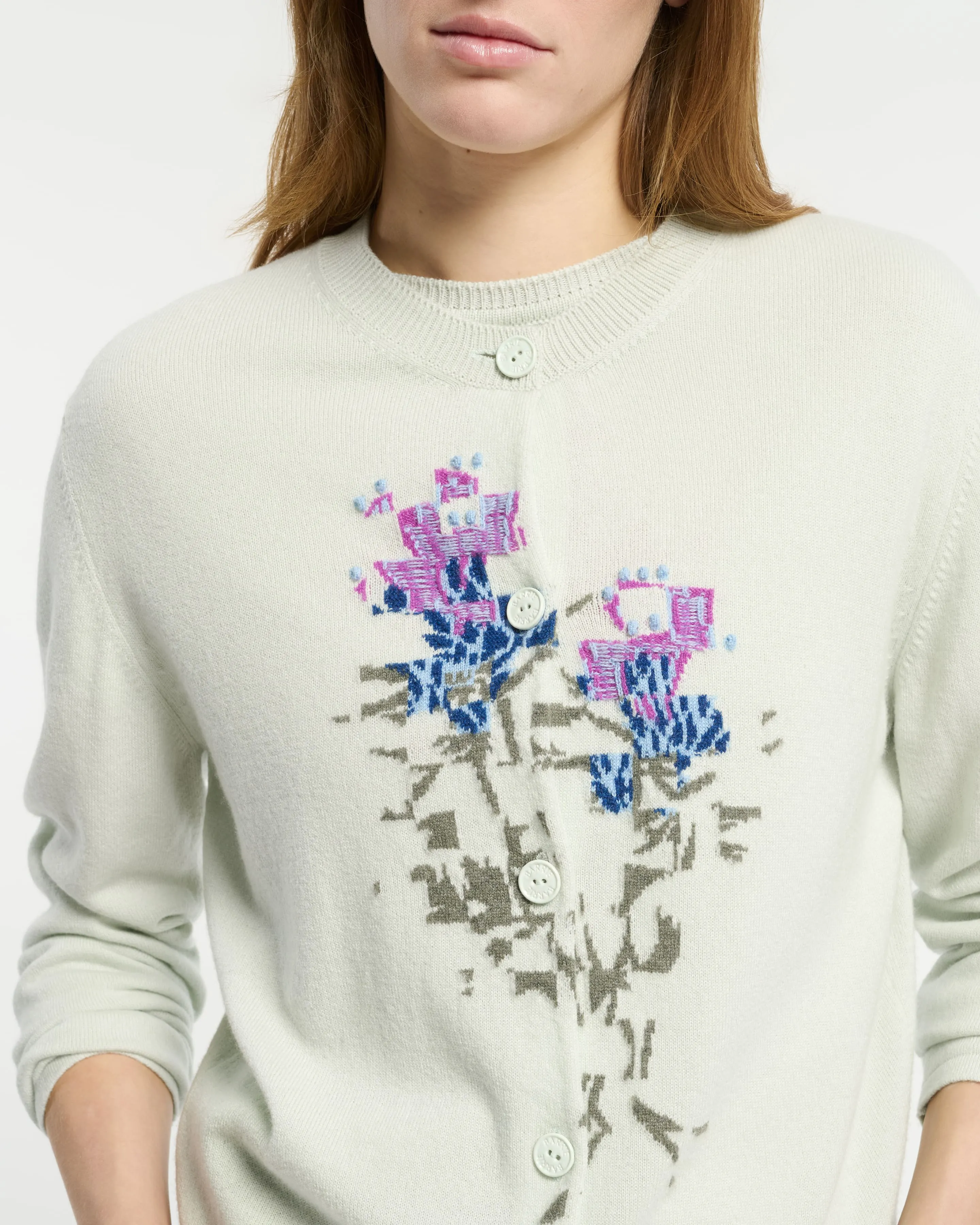 Cardigan en cachemire à motif fleuri sold by Barrie product image thumbnail 2