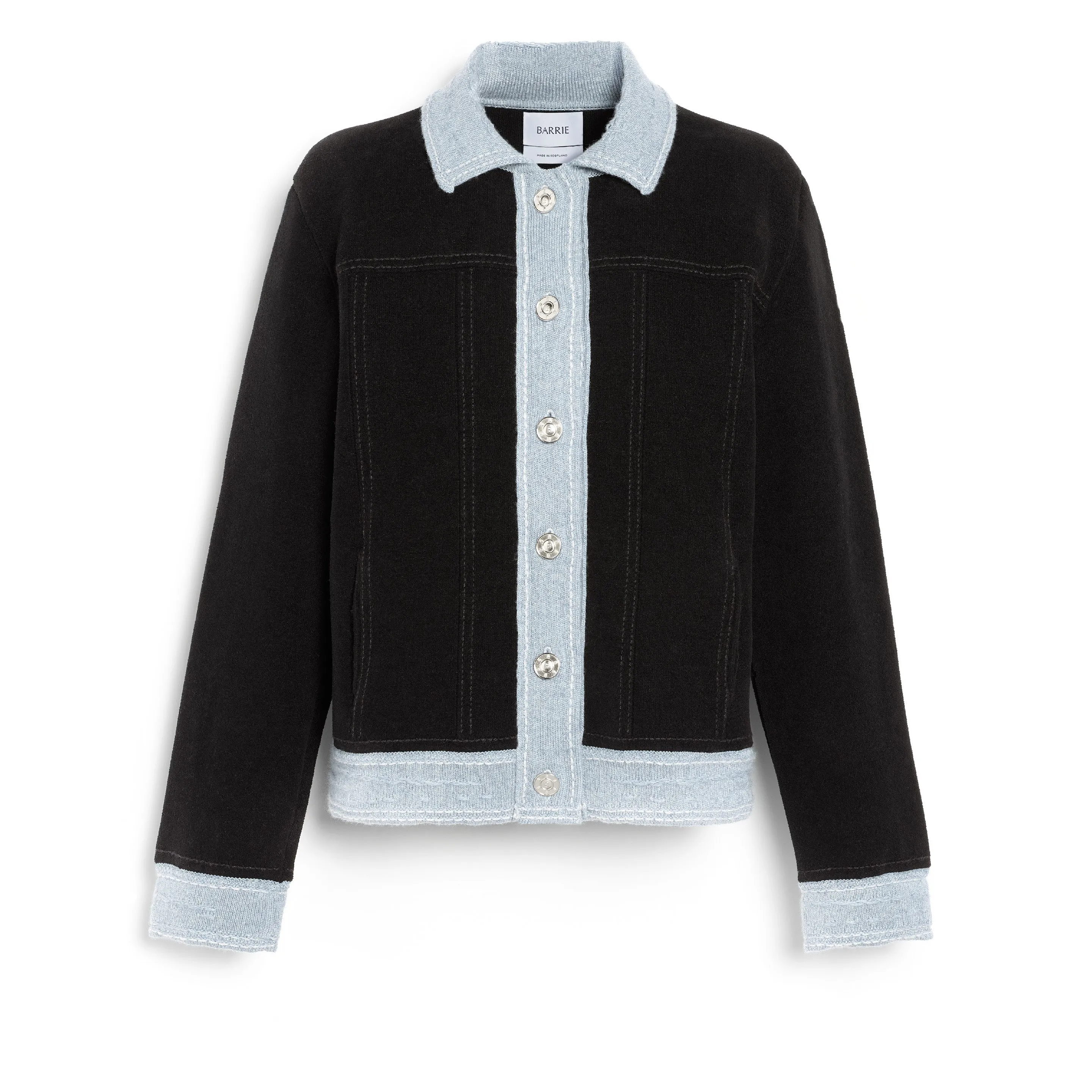 Veste Denim effet suède en cachemire et coton sold by Barrie