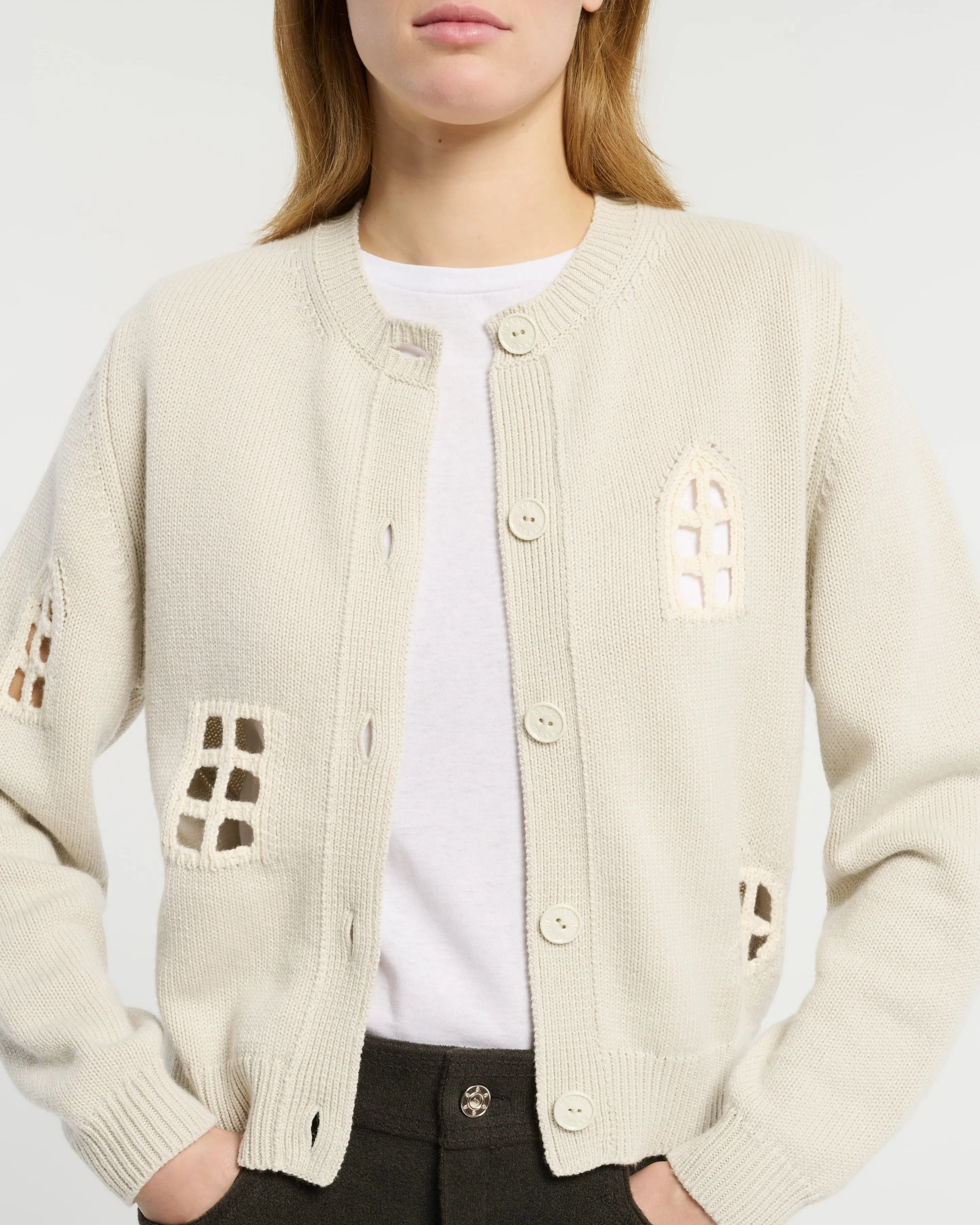 Cardigan en cachemire et coton à motif ajouré sold by Barrie product image thumbnail 2