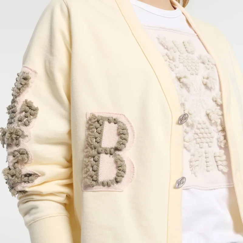 Cardigan en coton avec logo B en cachemire made by Barrie