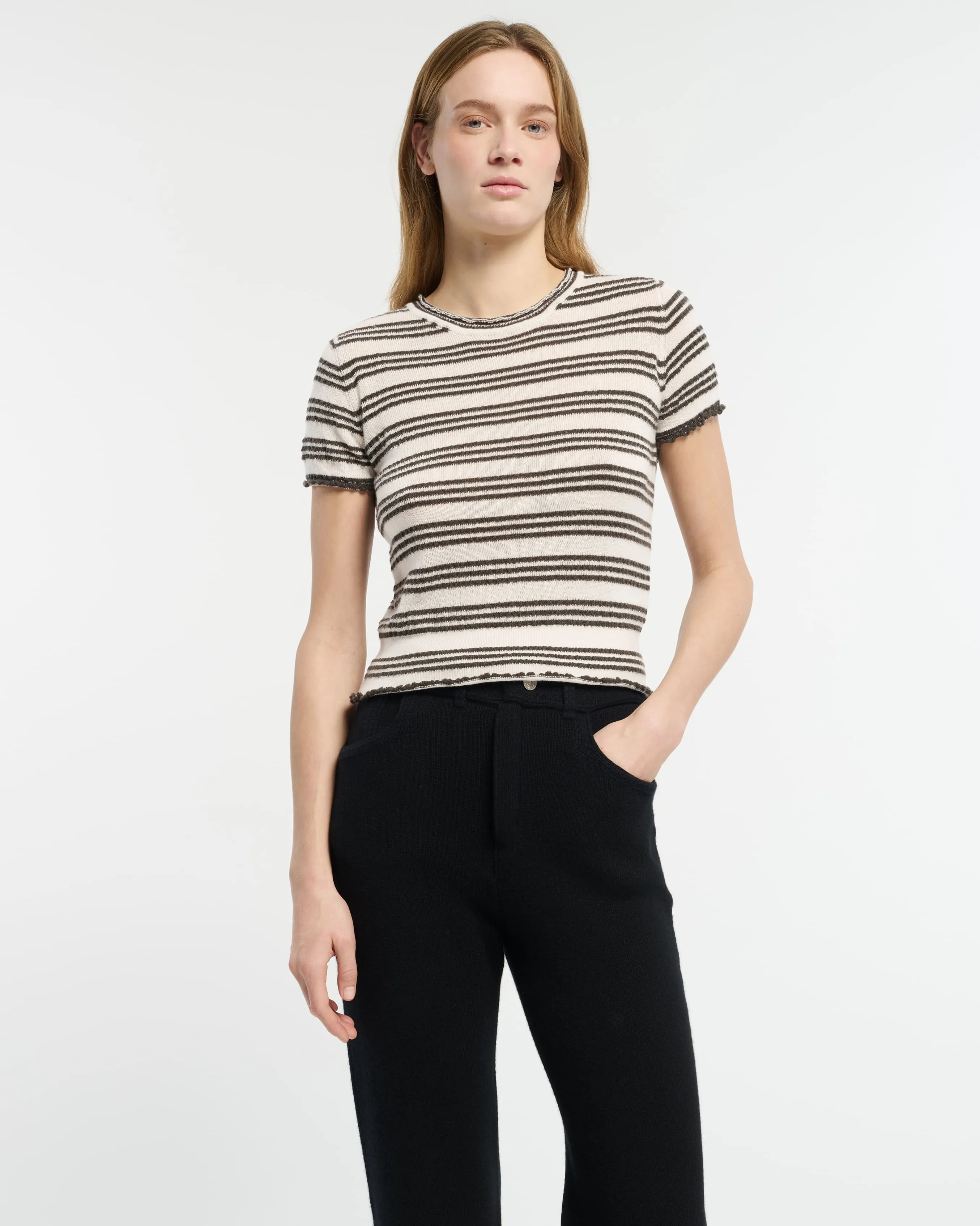 Top rayé en maille gaufrée sold by Barrie product image thumbnail 3