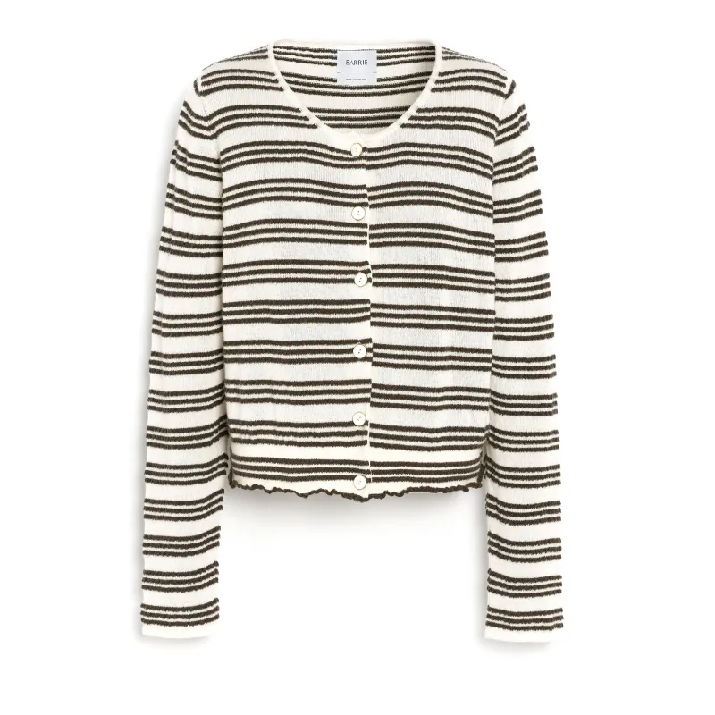 Cardigan rayé en maille gaufrée made by Barrie