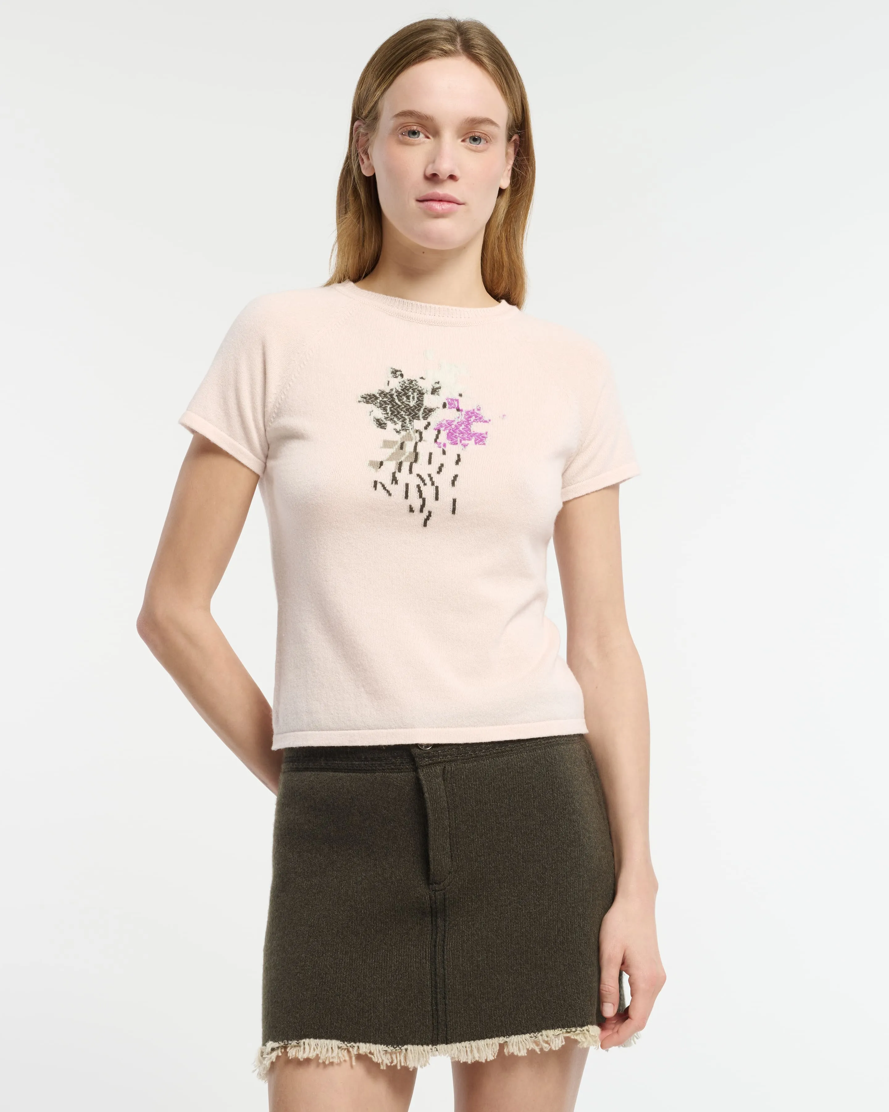 Top en cachemire à motif fleuri sold by Barrie product image thumbnail 3