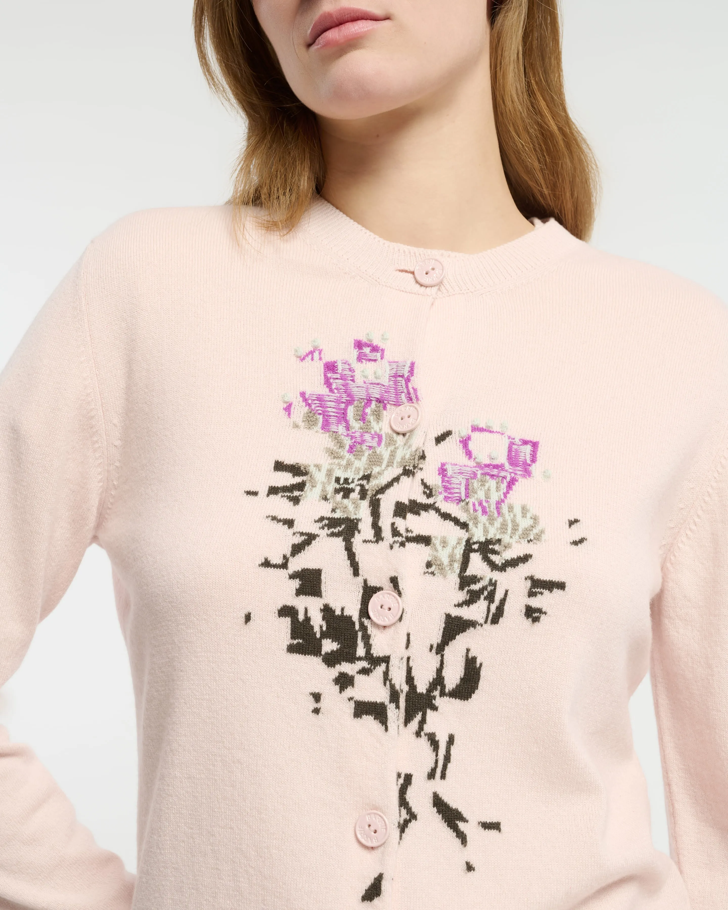 Cardigan en cachemire à motif fleuri sold by Barrie product image thumbnail 2