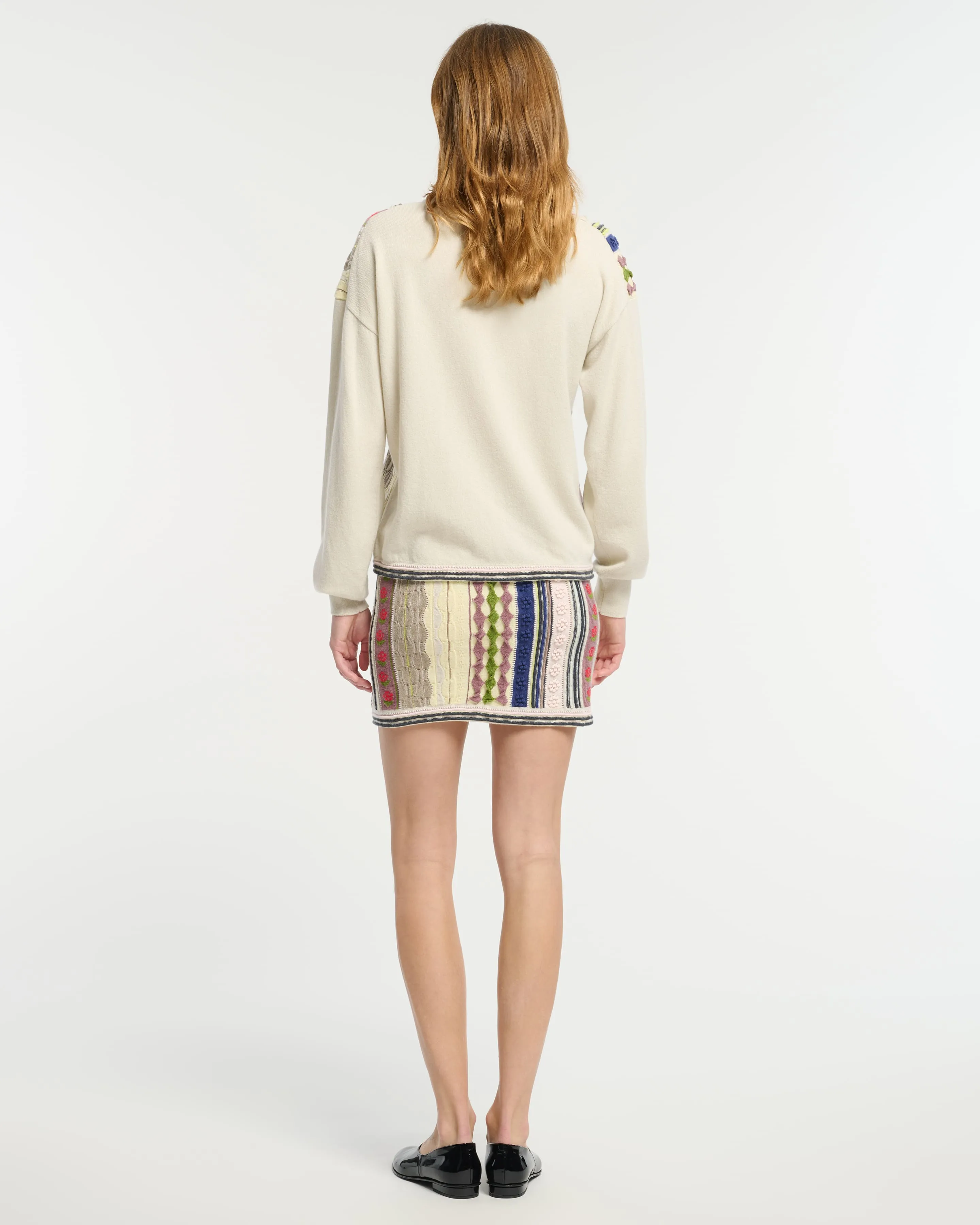 Cardigan en cachemire à motif rayé en relief sold by Barrie product image thumbnail 4