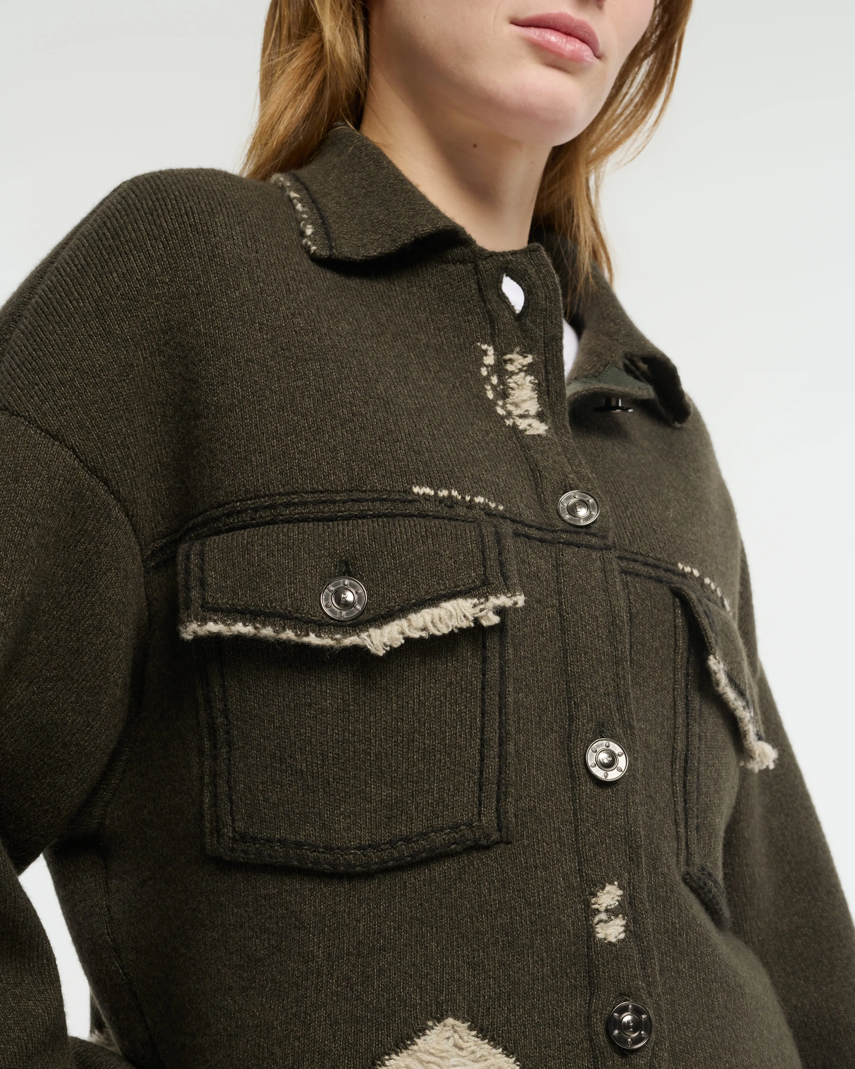 Veste Denim à franges en cachemire et coton sold by Barrie product image thumbnail 2