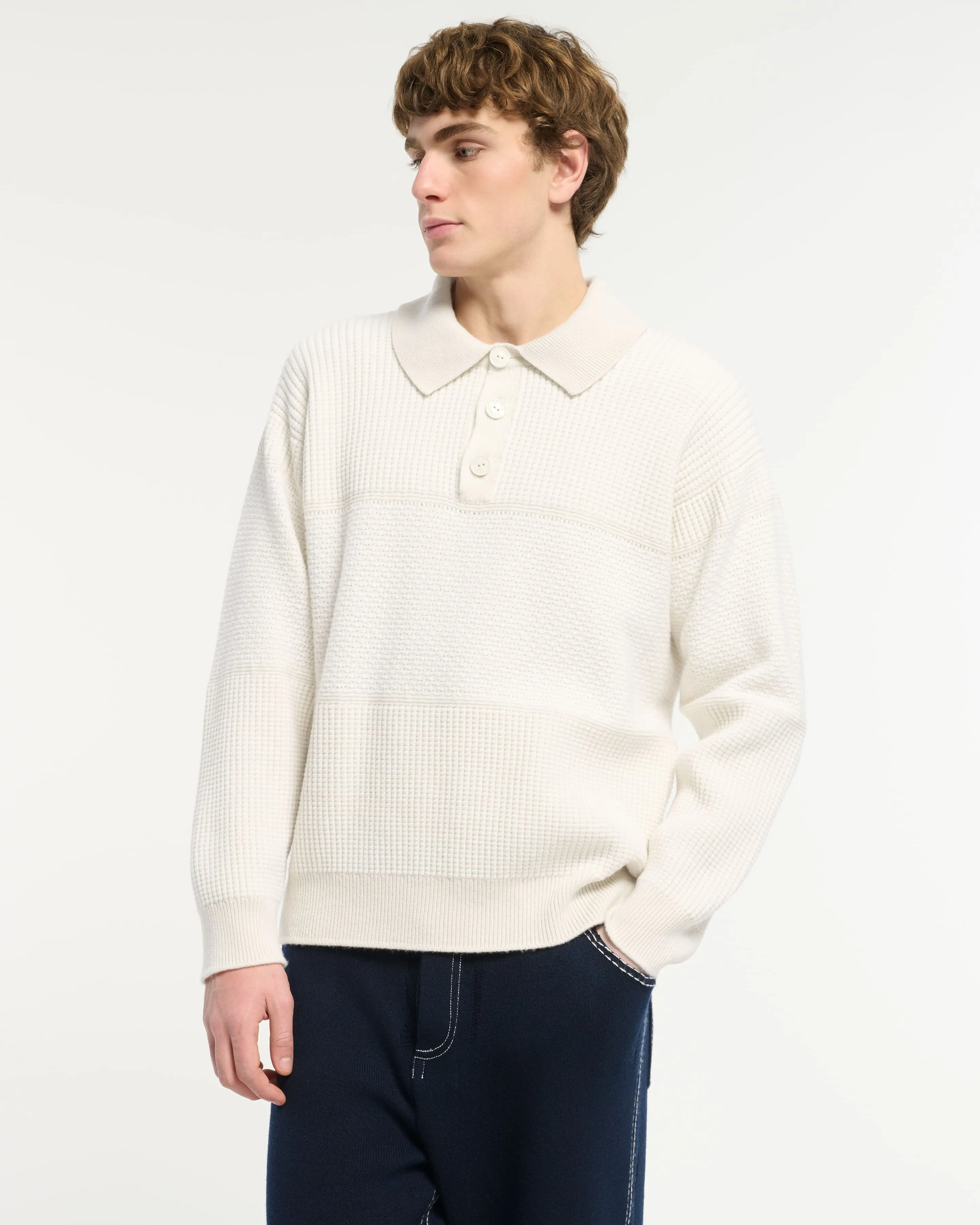 Polo en cachemire effet gaufré sold by Barrie product image thumbnail 3