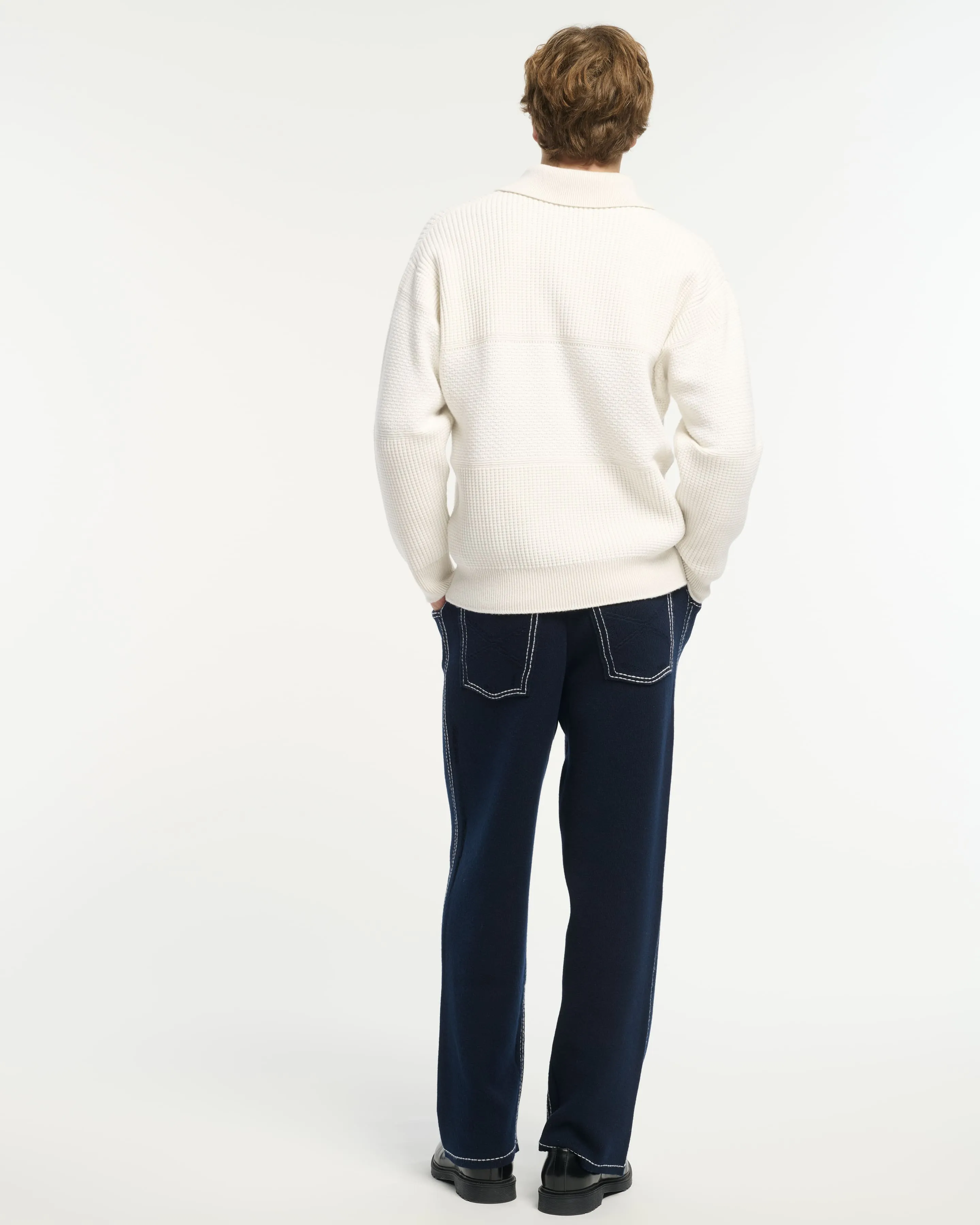 Polo en cachemire effet gaufré sold by Barrie product image thumbnail 5