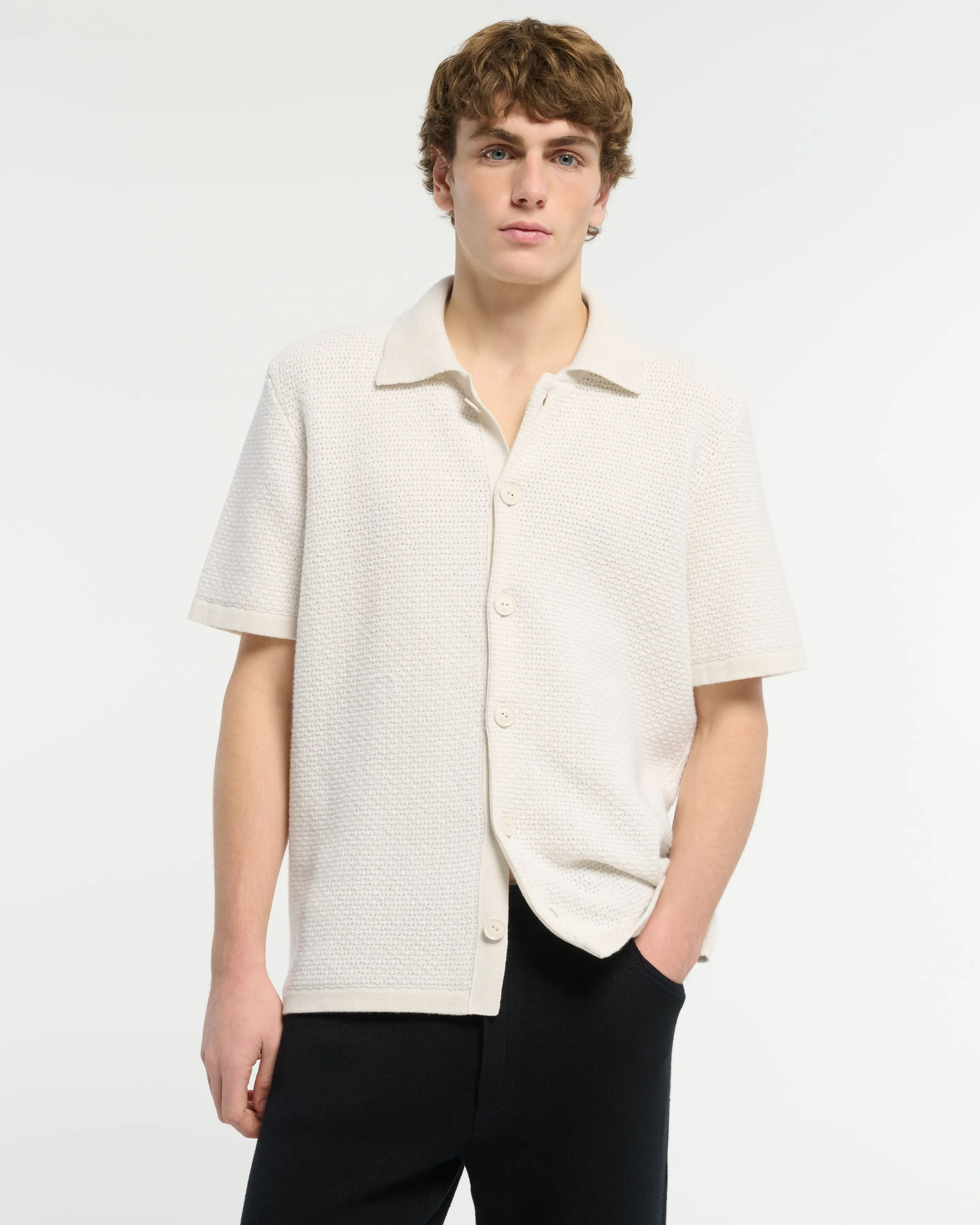 Polo léger en cachemire et laine sold by Barrie product image thumbnail 3