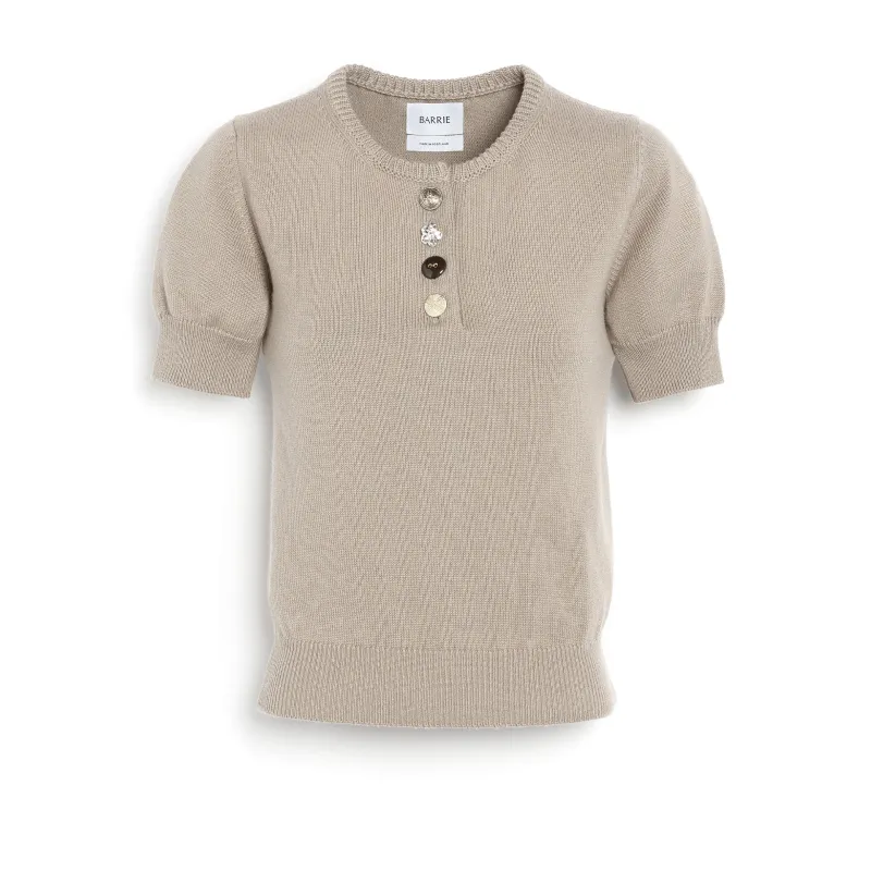 Top en coton et cachemire à boutons bijoux sold by Barrie