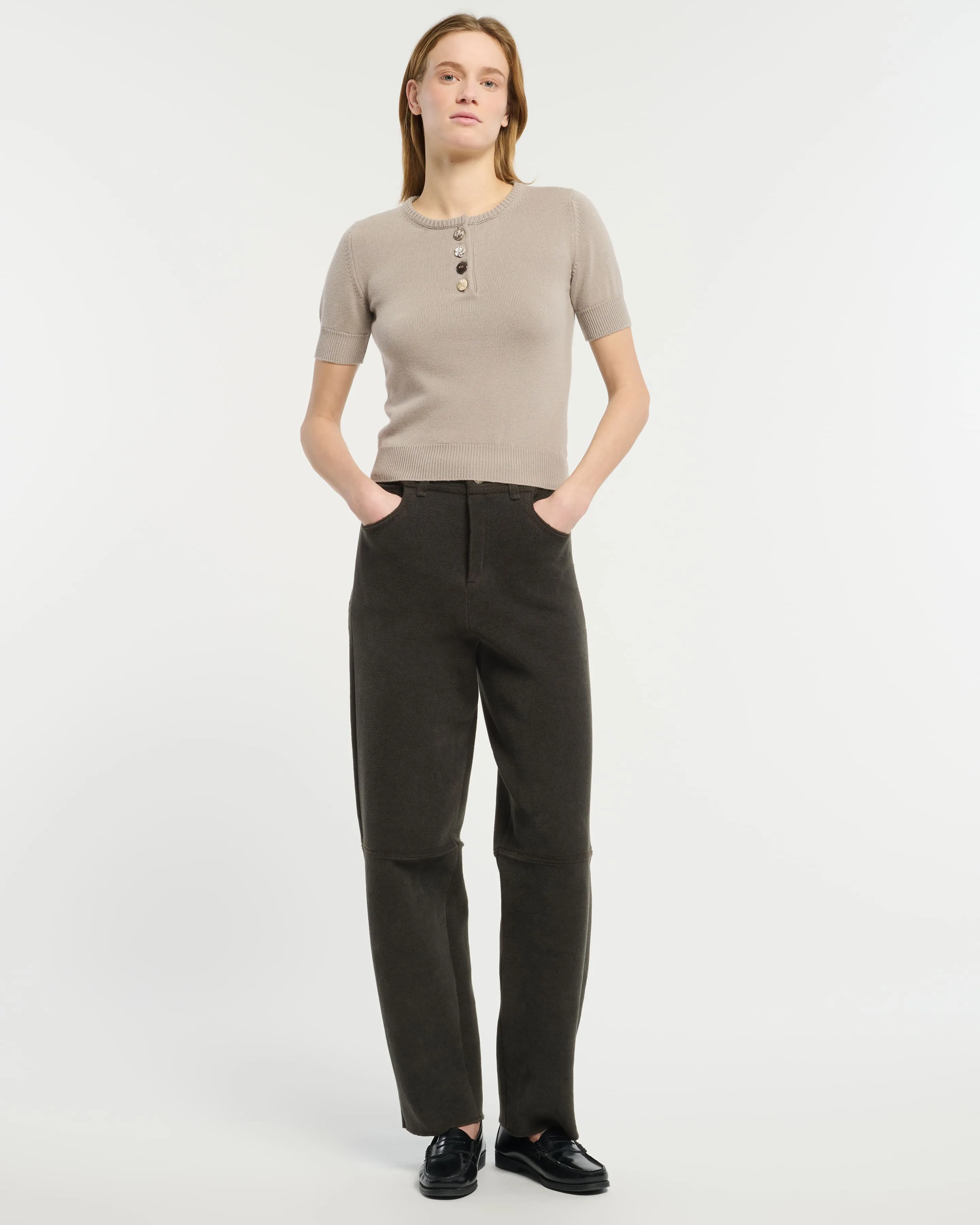 Top en coton et cachemire à boutons bijoux sold by Barrie product image thumbnail 3