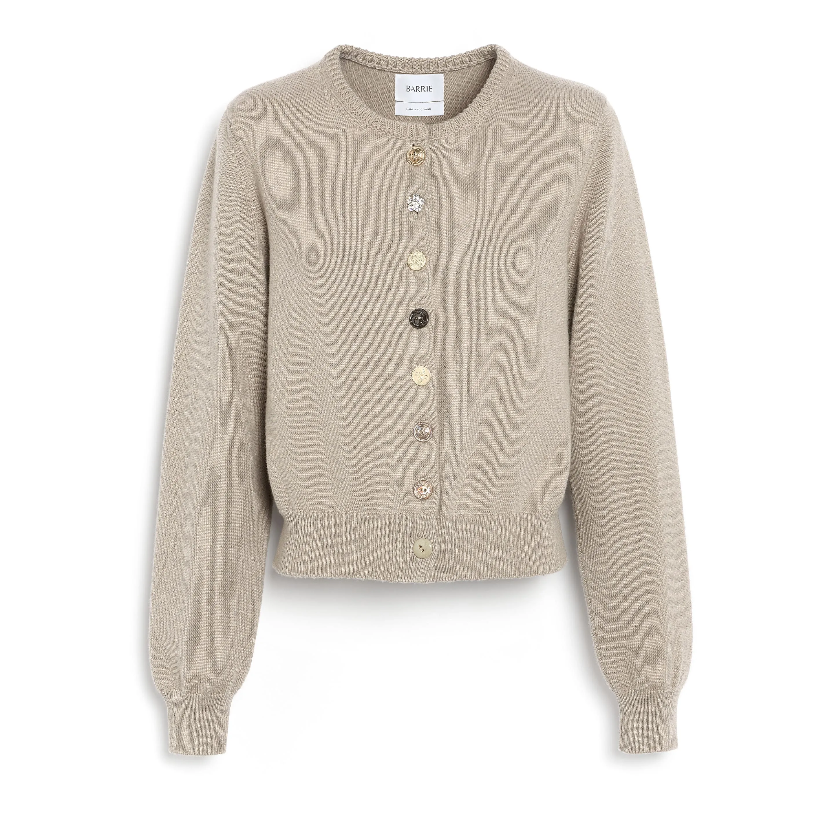 Cardigan en coton et cachemire à boutons bijoux sold by Barrie