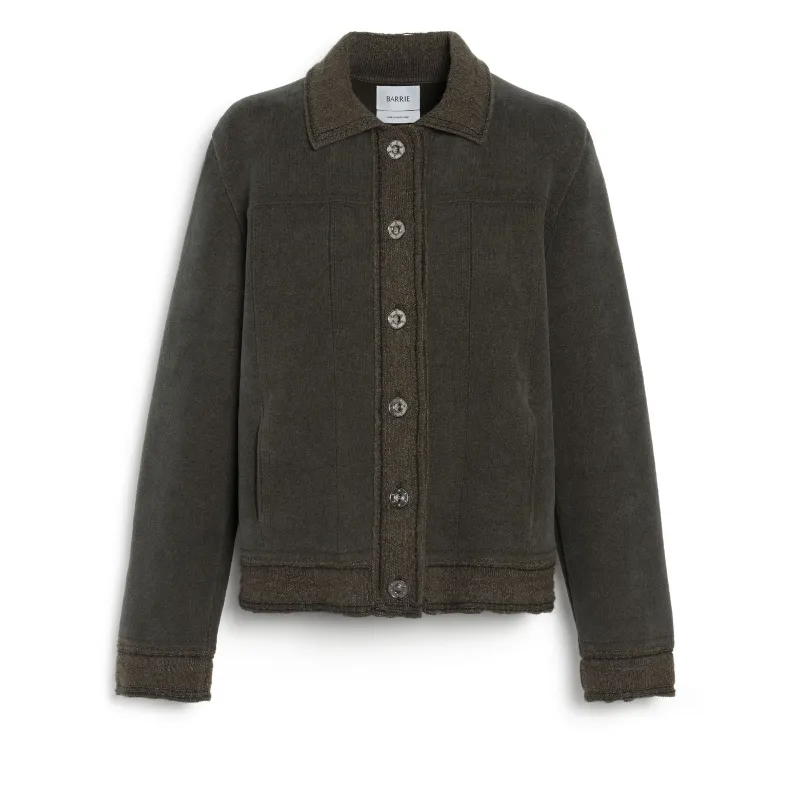 Veste Denim effet suède en cachemire et coton made by Barrie