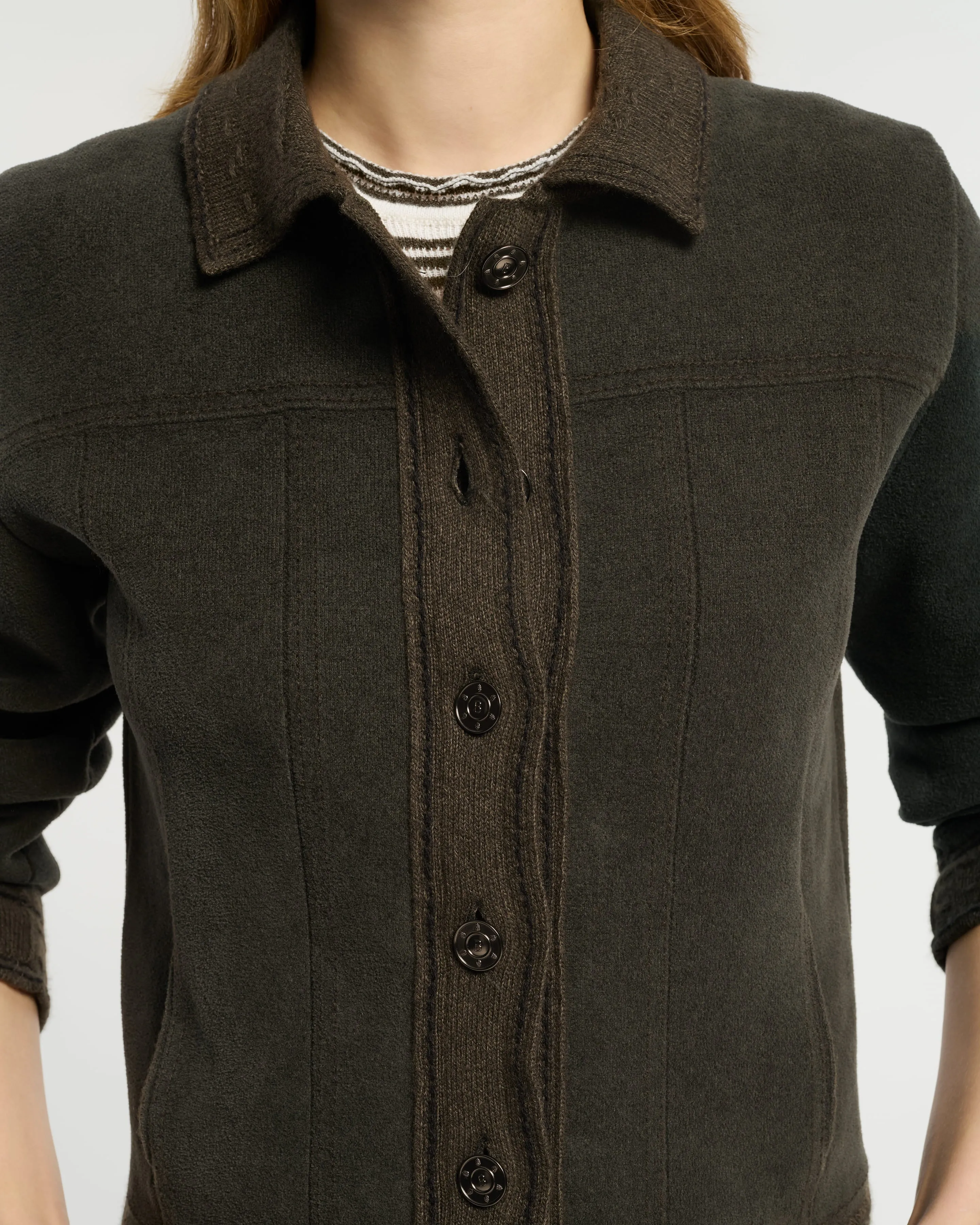 Veste Denim effet suède en cachemire et coton sold by Barrie product image thumbnail 2