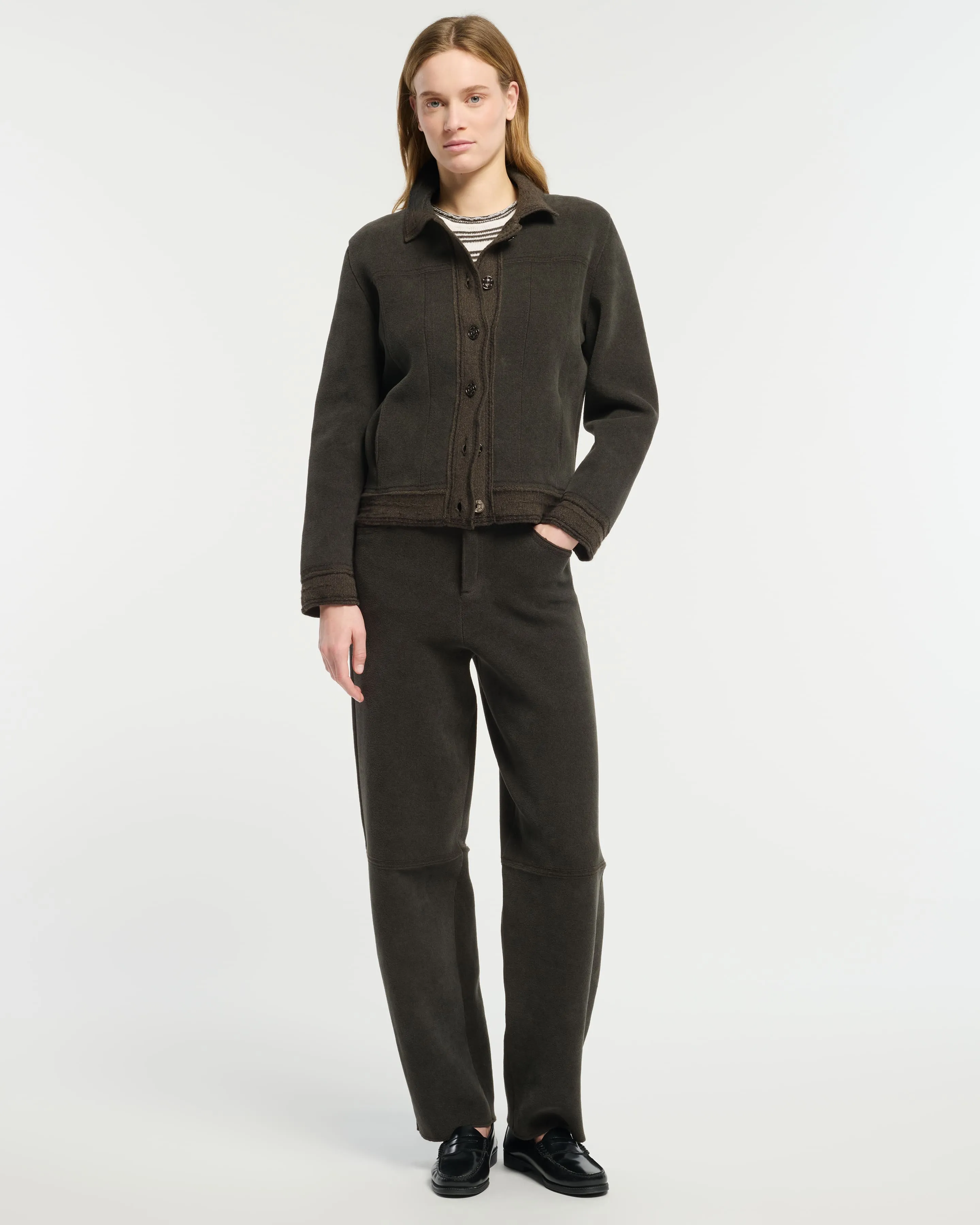 Veste Denim effet suède en cachemire et coton sold by Barrie product image thumbnail 3