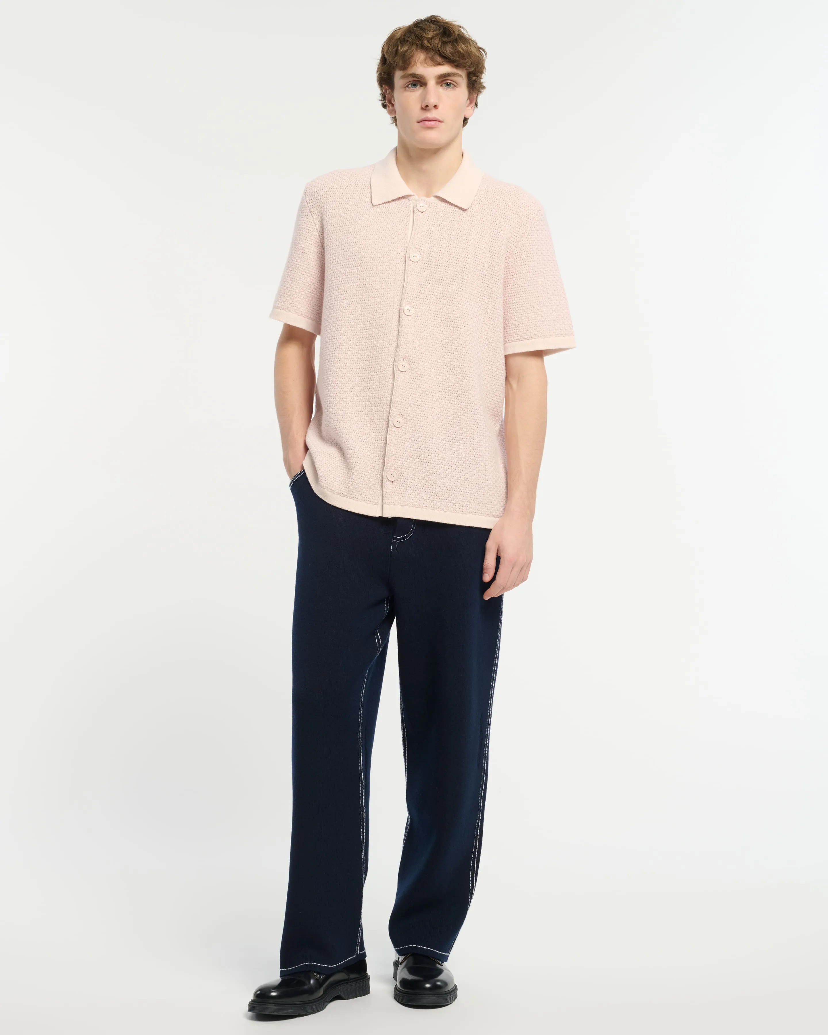 Polo léger en cachemire et laine sold by Barrie product image thumbnail 3