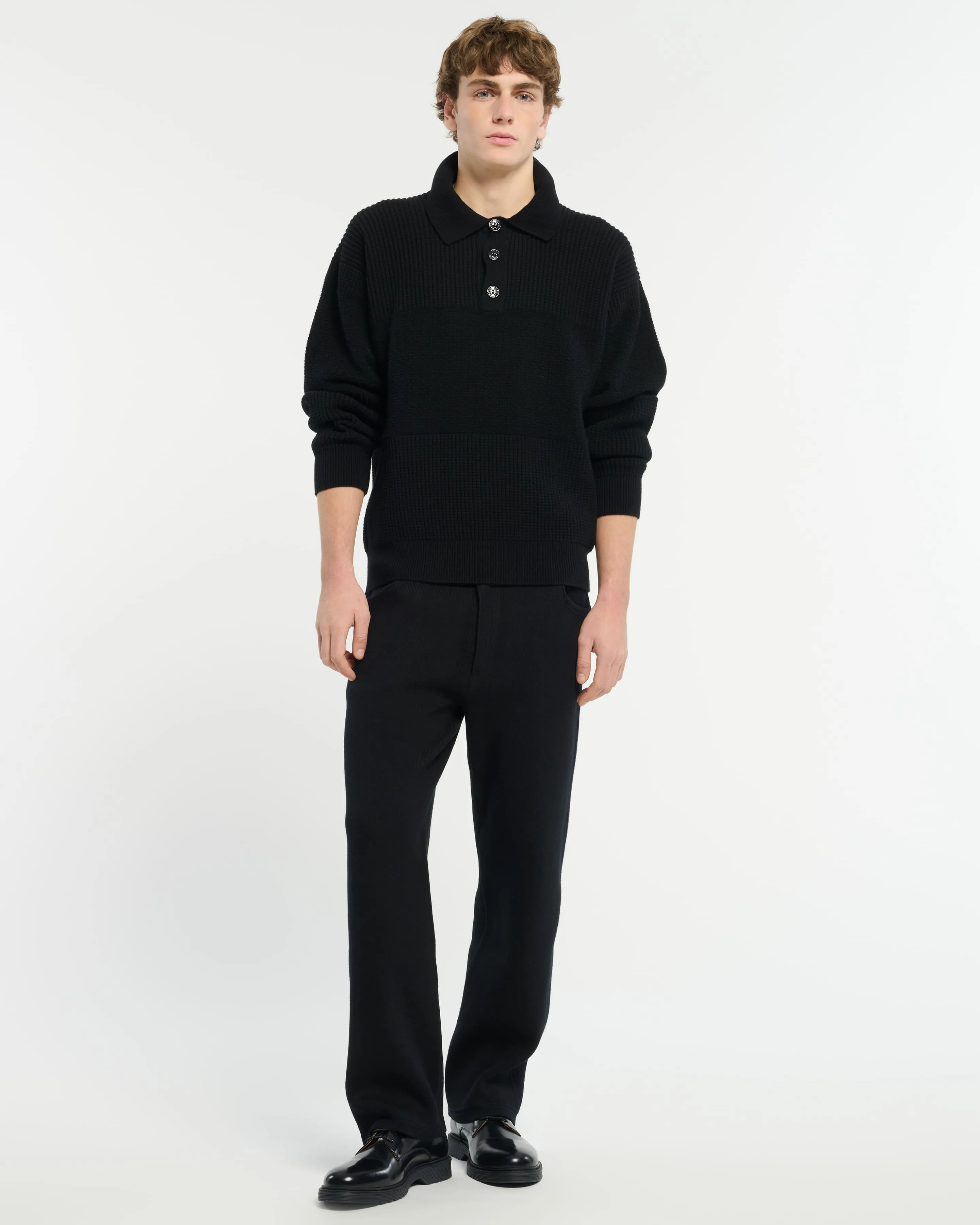 Polo en cachemire effet gaufré sold by Barrie product image thumbnail 3