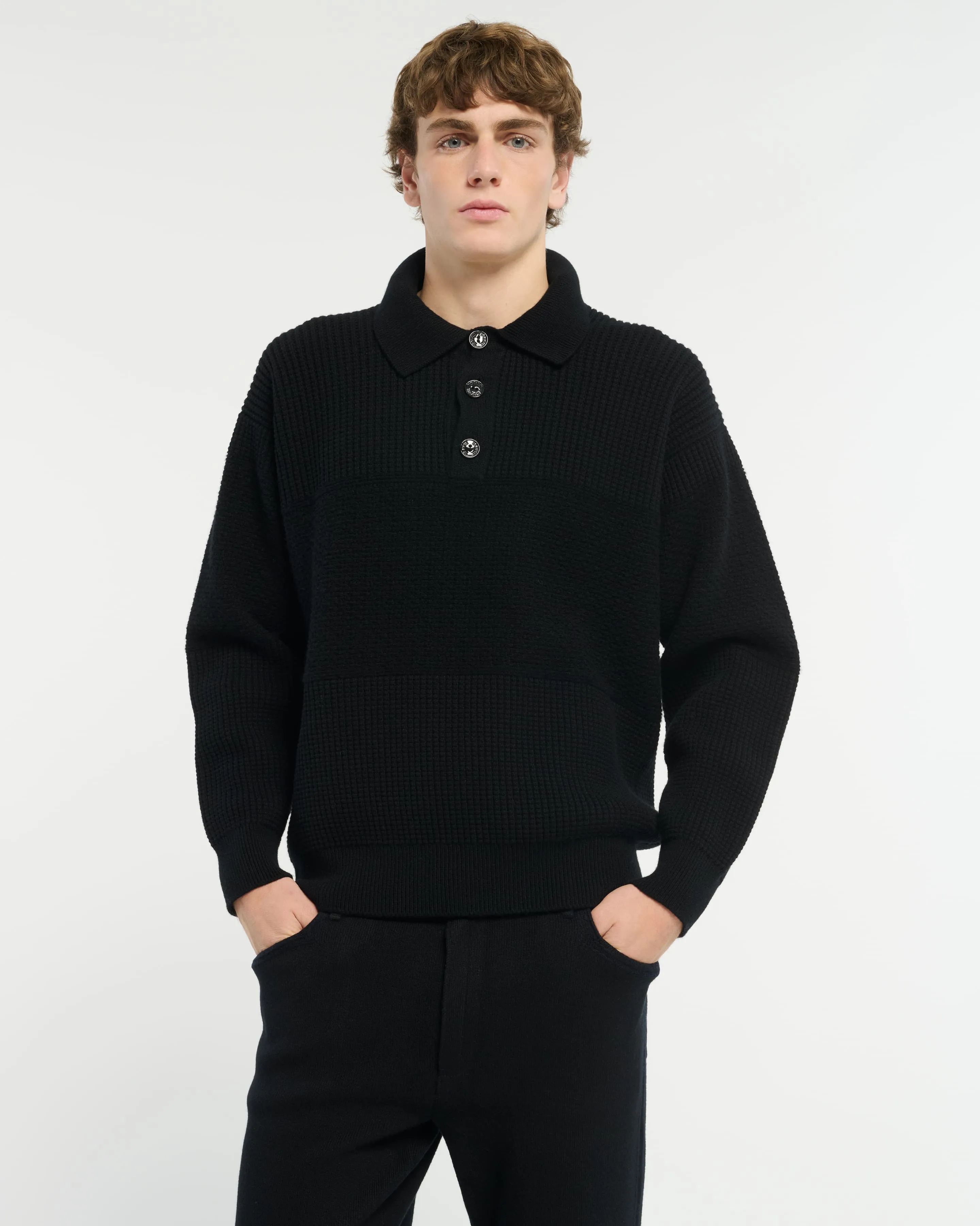 Polo en cachemire effet gaufré sold by Barrie product image thumbnail 2