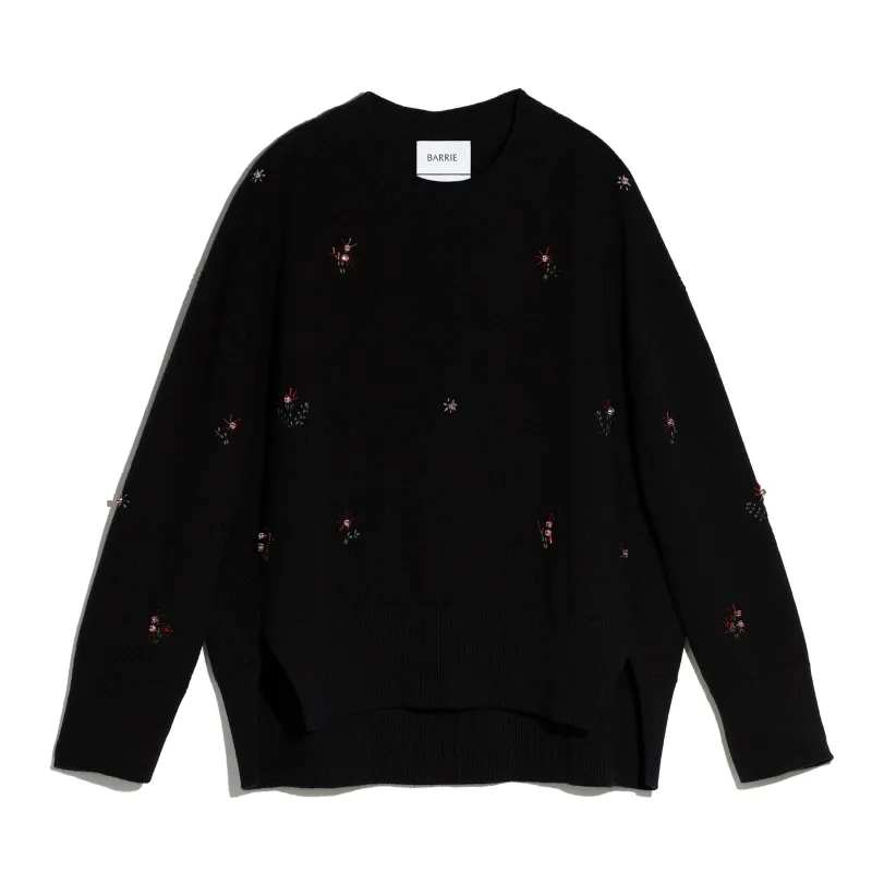 Pull iconique oversize en cachemire brodé sold by Barrie