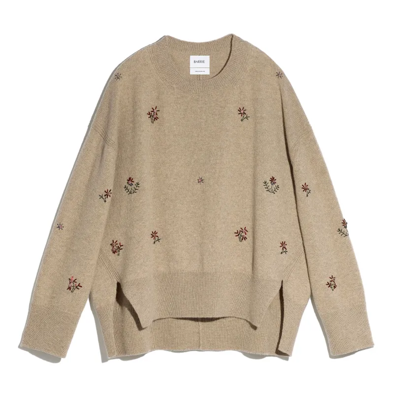 Pull iconique oversize en cachemire brodé sold by Barrie