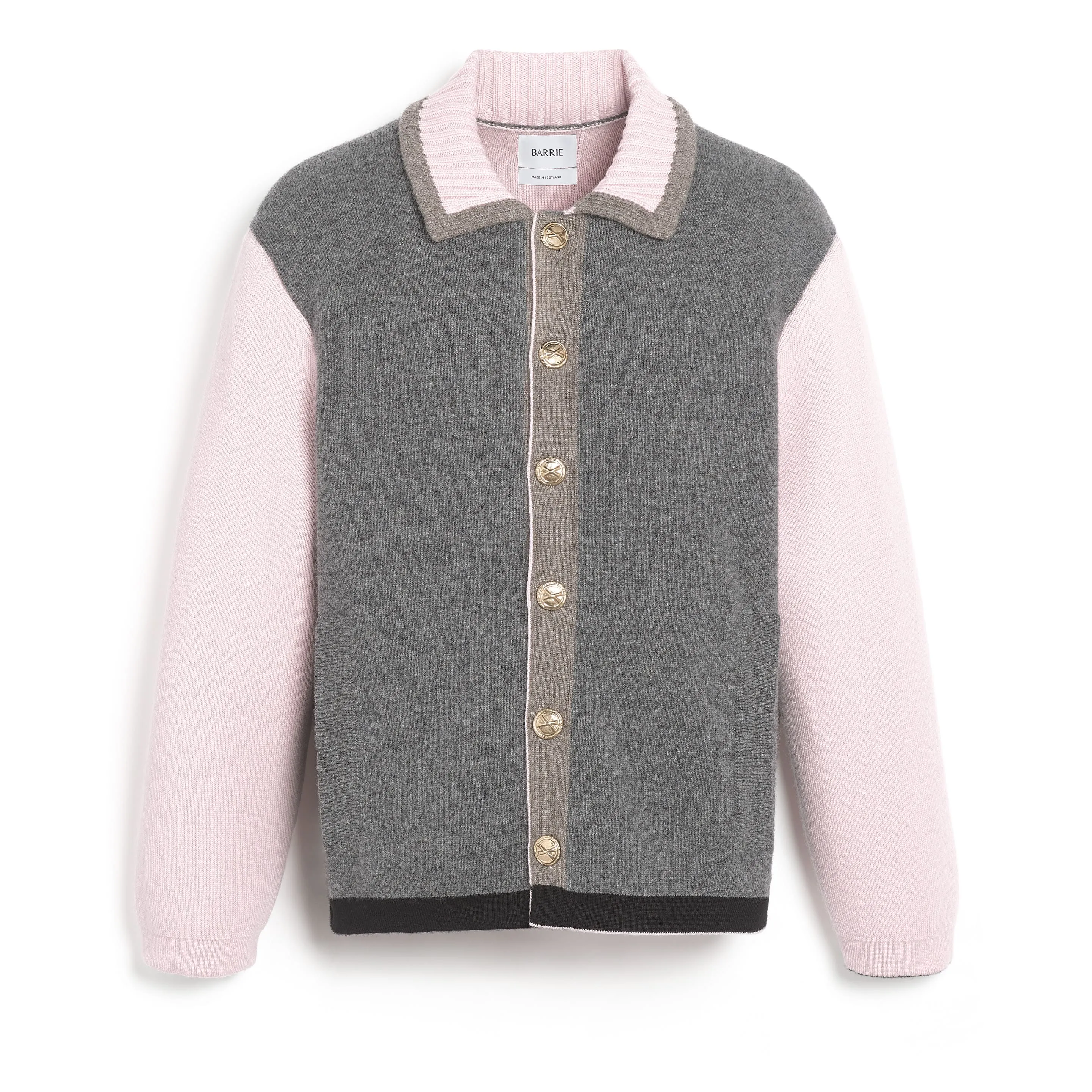 Veste trompe-l'œil en cachemire et laine sold by Barrie