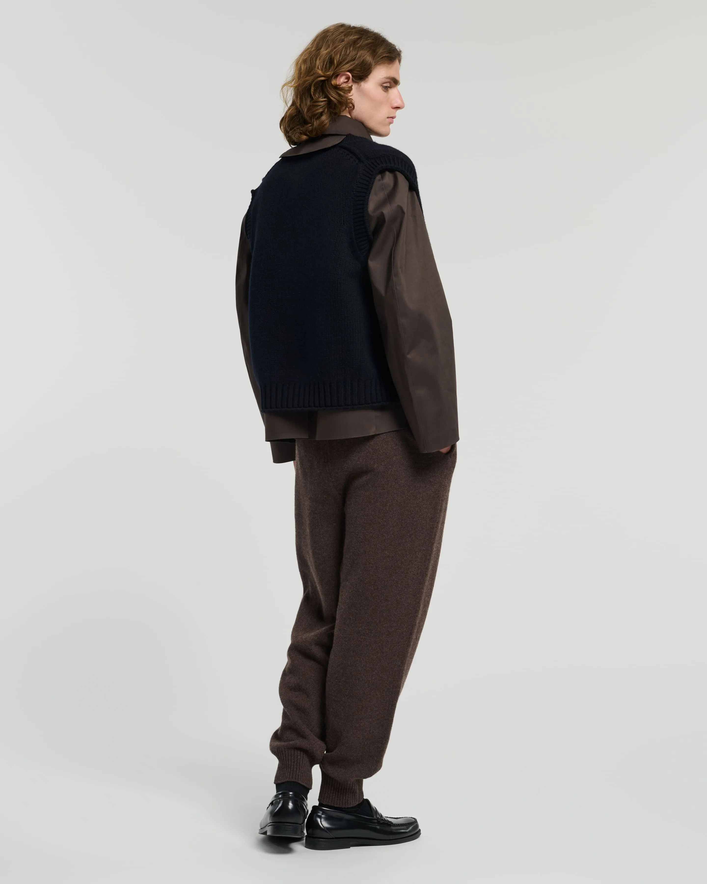 Manteau court avec gilet en cachemire superposé sold by Barrie product image thumbnail 5