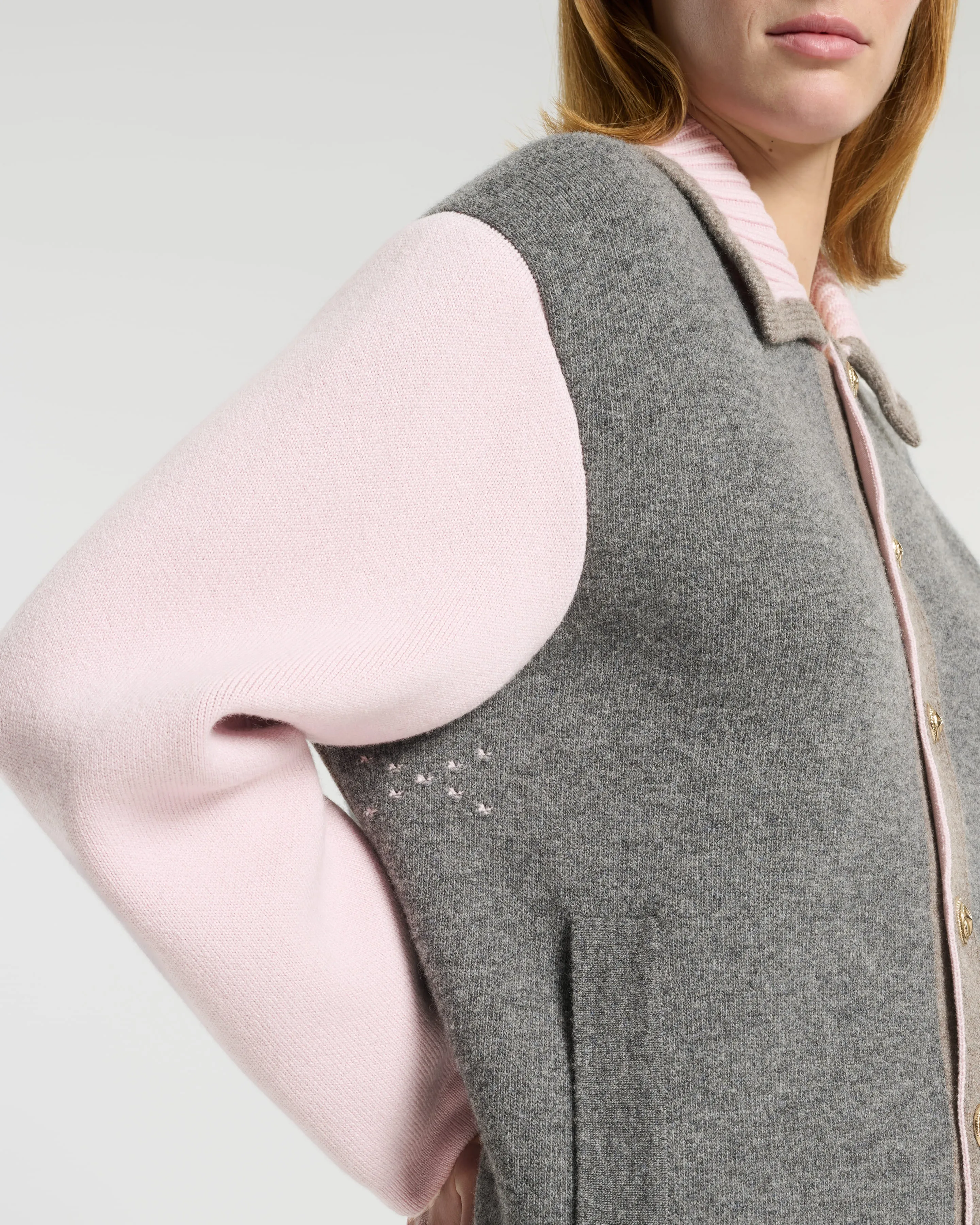 Veste trompe-l'œil en cachemire et laine sold by Barrie product image thumbnail 2