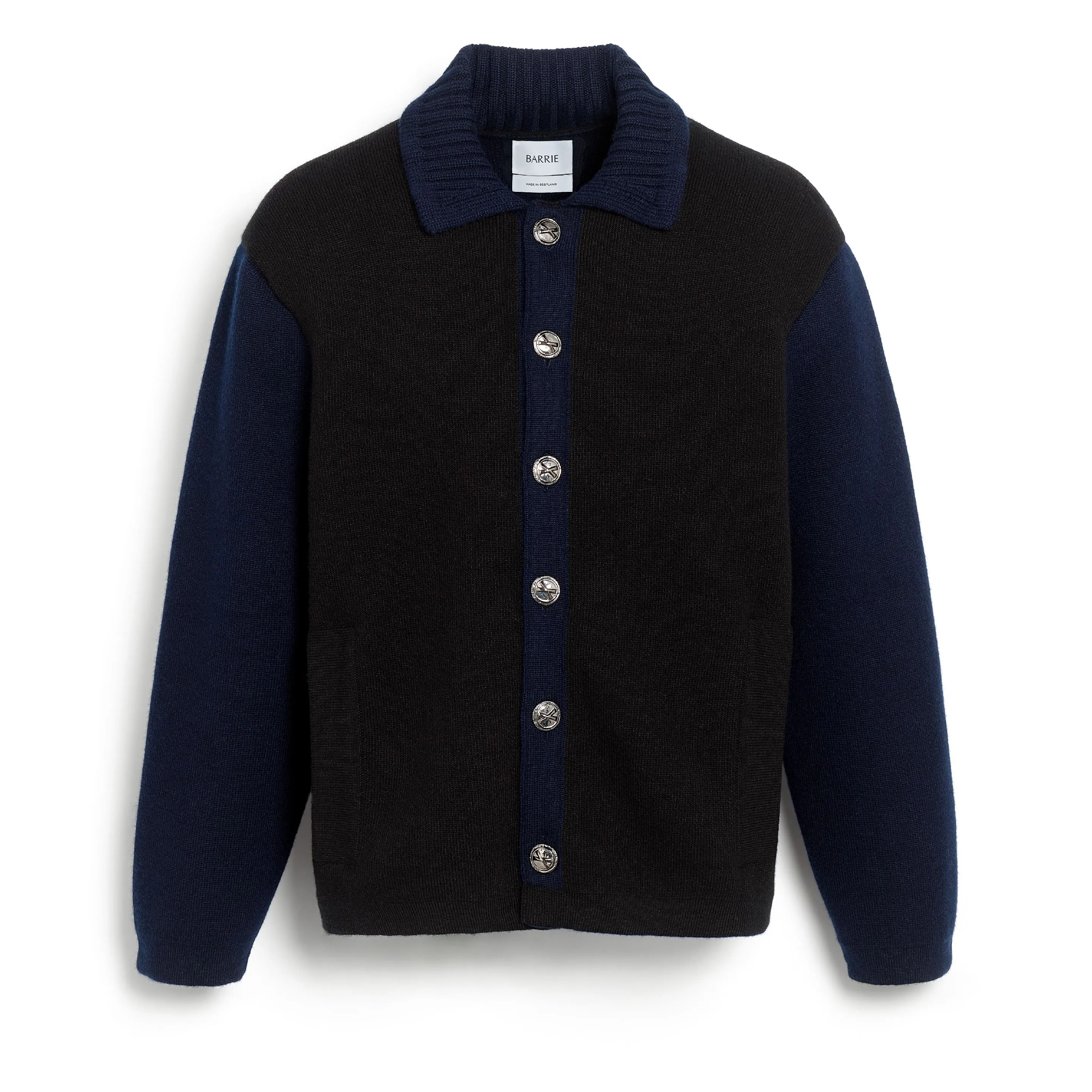 Veste trompe-l'œil en cachemire et laine sold by Barrie