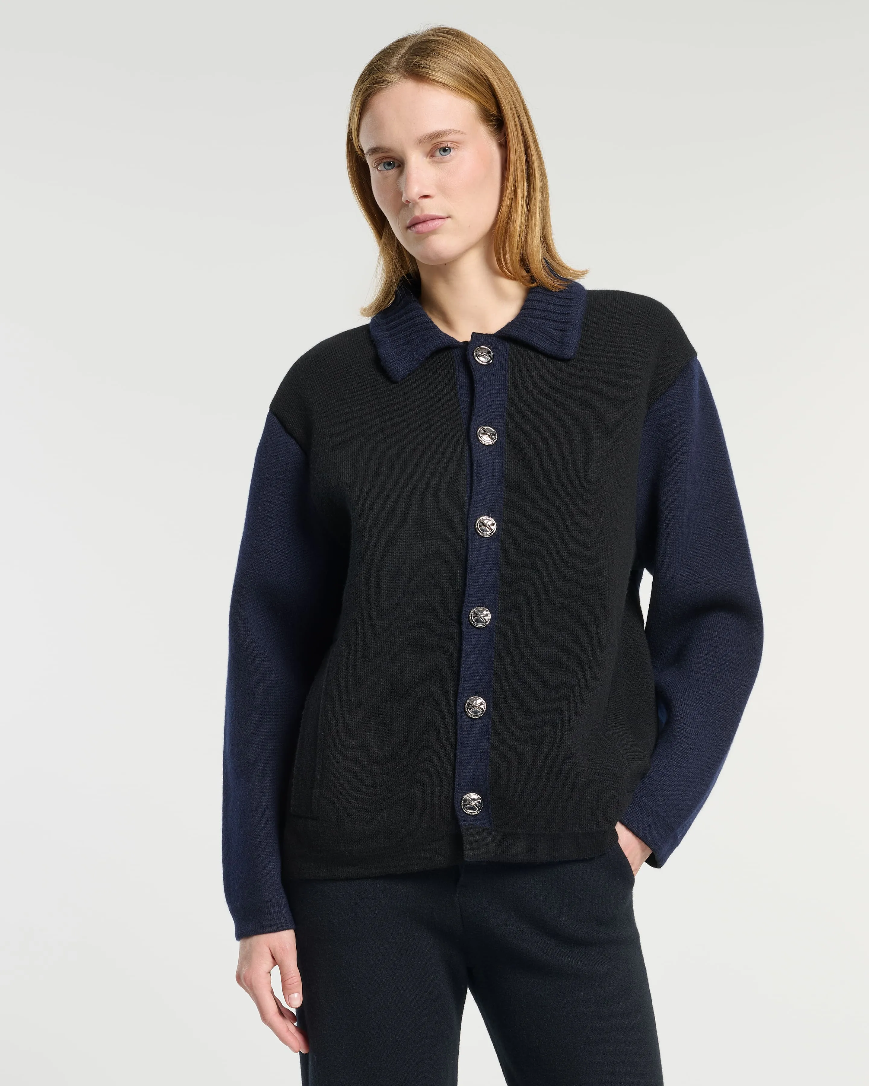 Veste trompe-l'œil en cachemire et laine sold by Barrie product image thumbnail 3