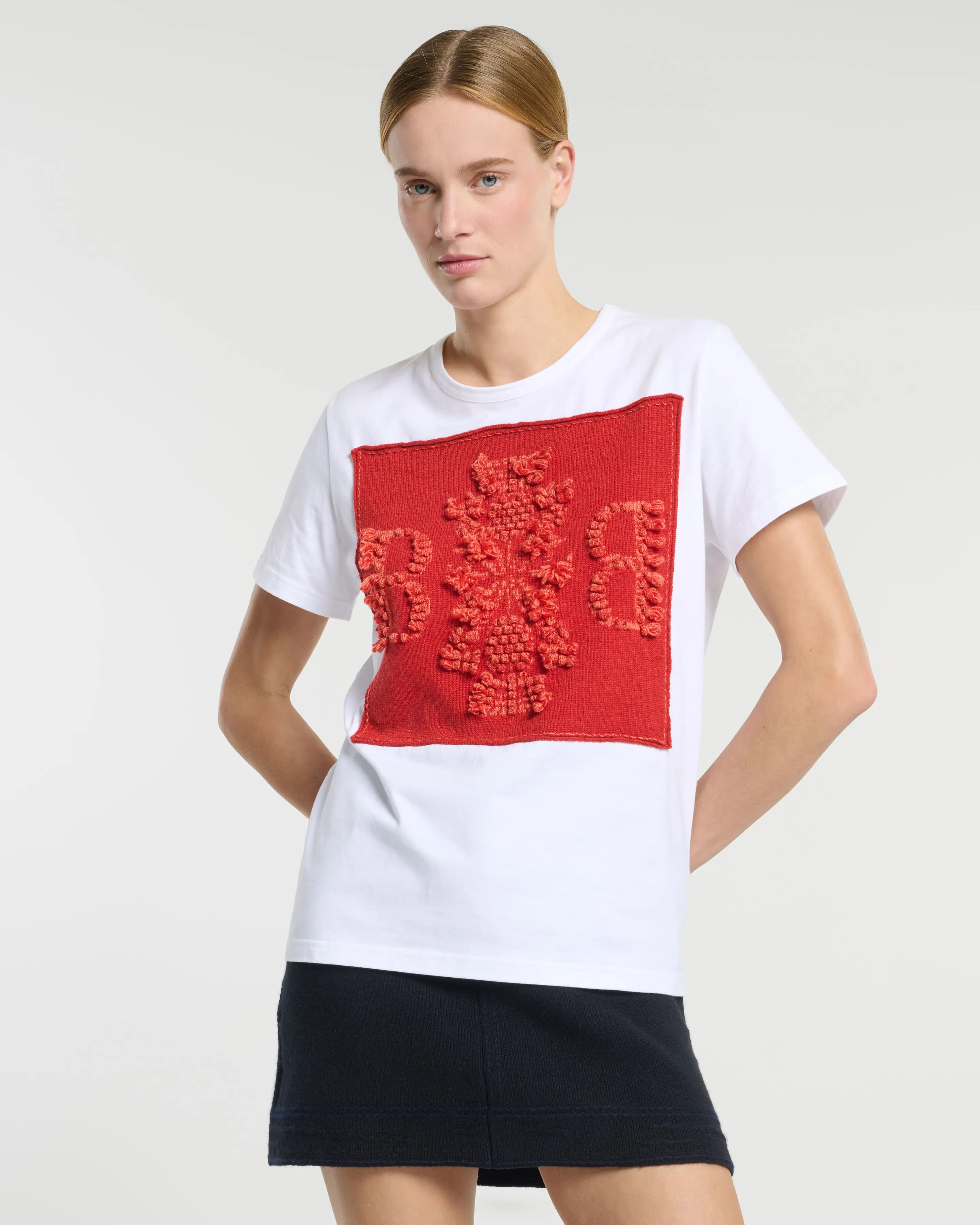 T-Shirt avec patch logo B en cachemire sold by Barrie product image thumbnail 3