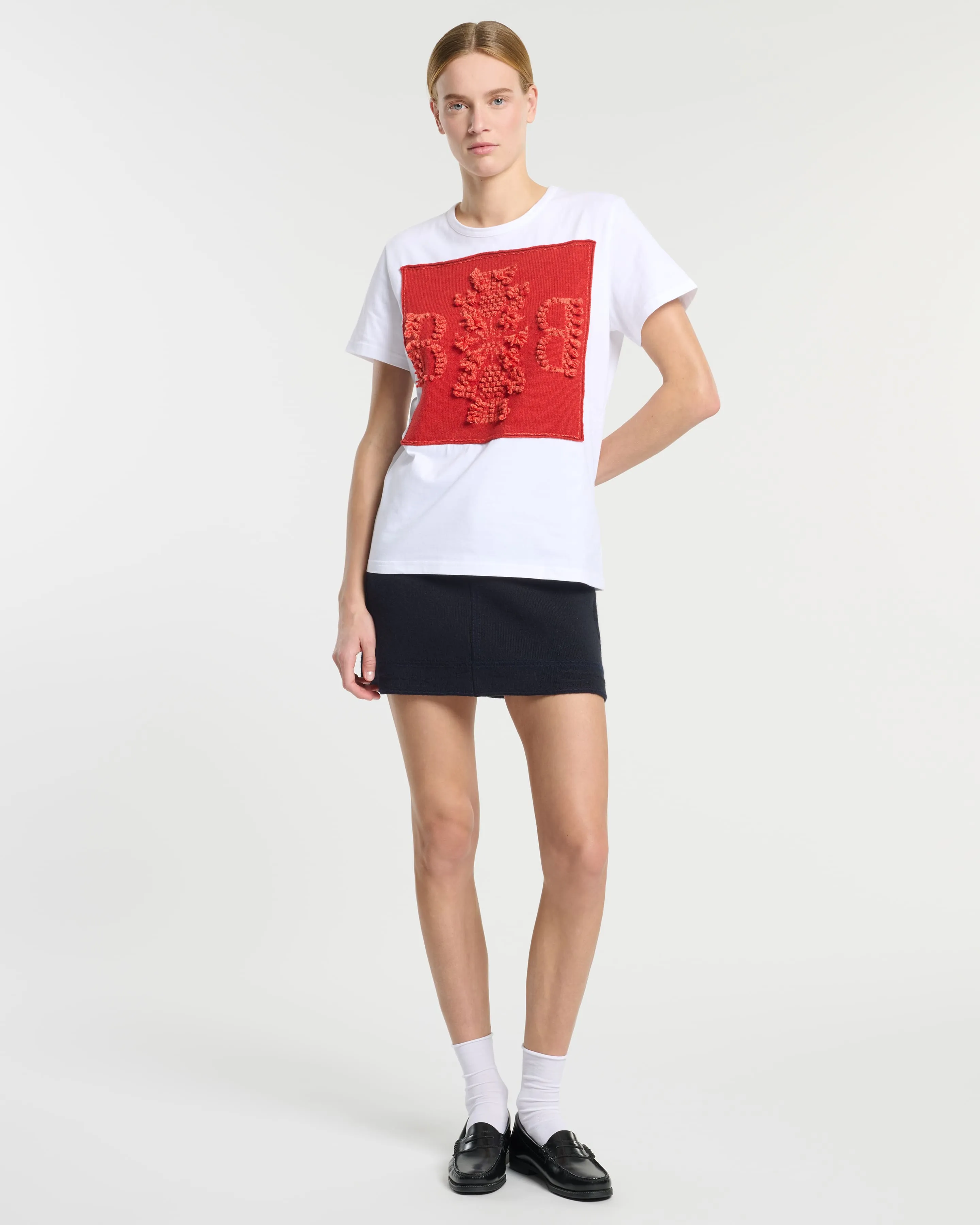 T-Shirt avec patch logo B en cachemire sold by Barrie product image thumbnail 4