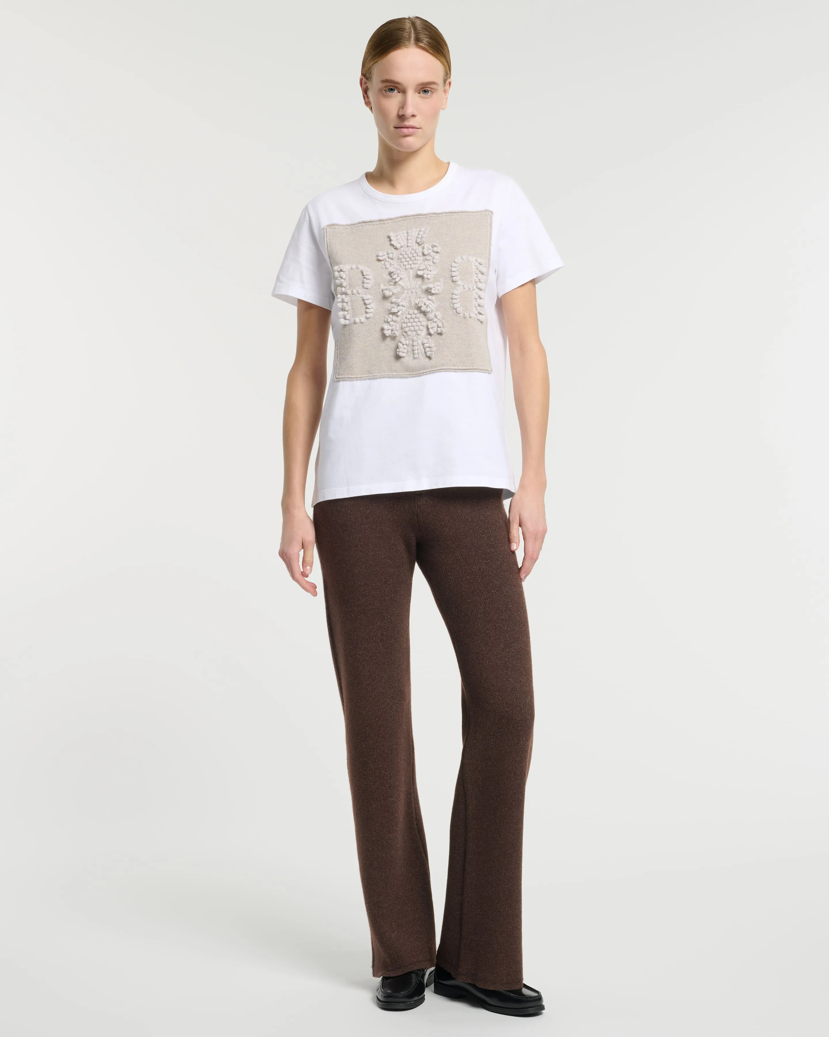 T-Shirt avec patch logo B en cachemire sold by Barrie product image thumbnail 4