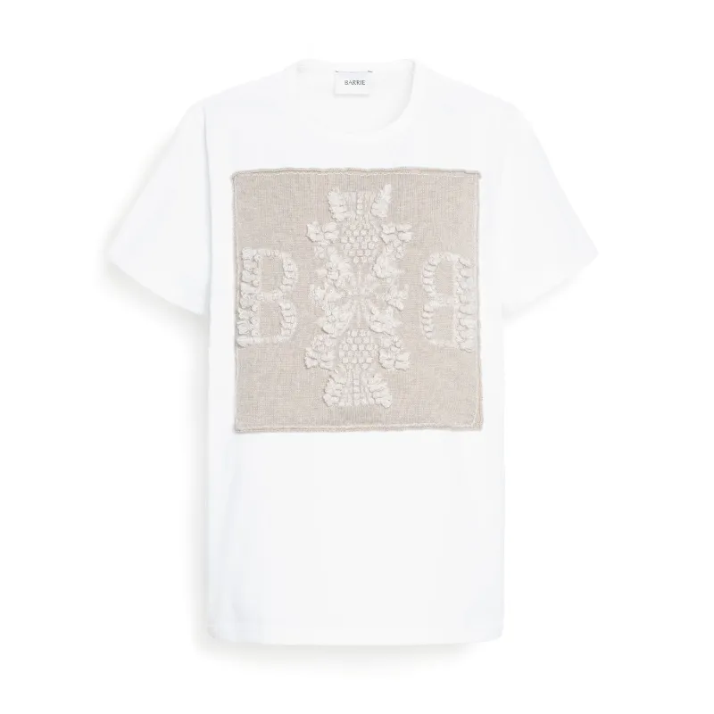 T-Shirt avec patch logo B en cachemire made by Barrie