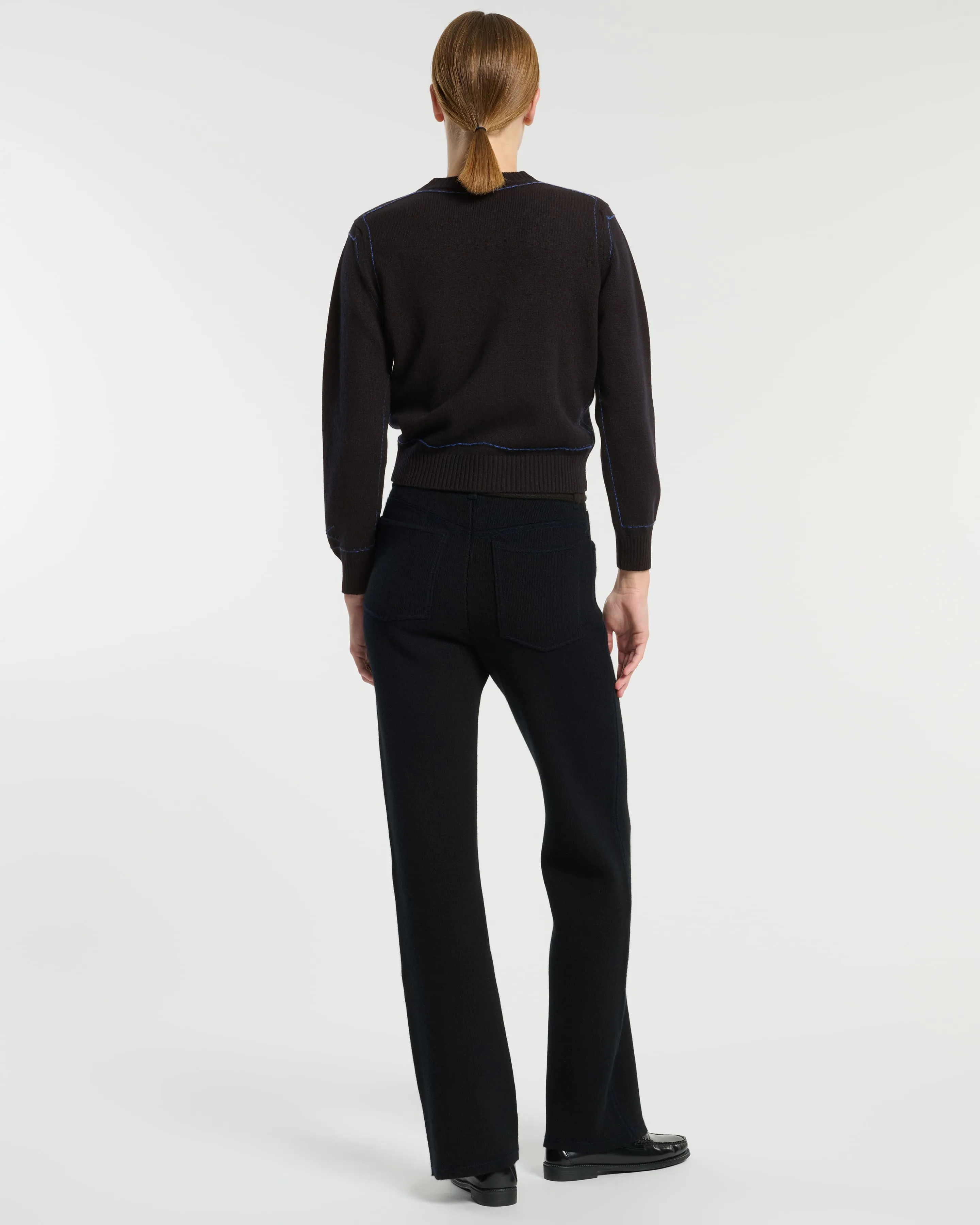 Cardigan en cachemire à surpiqûres contrastées sold by Barrie product image thumbnail 5